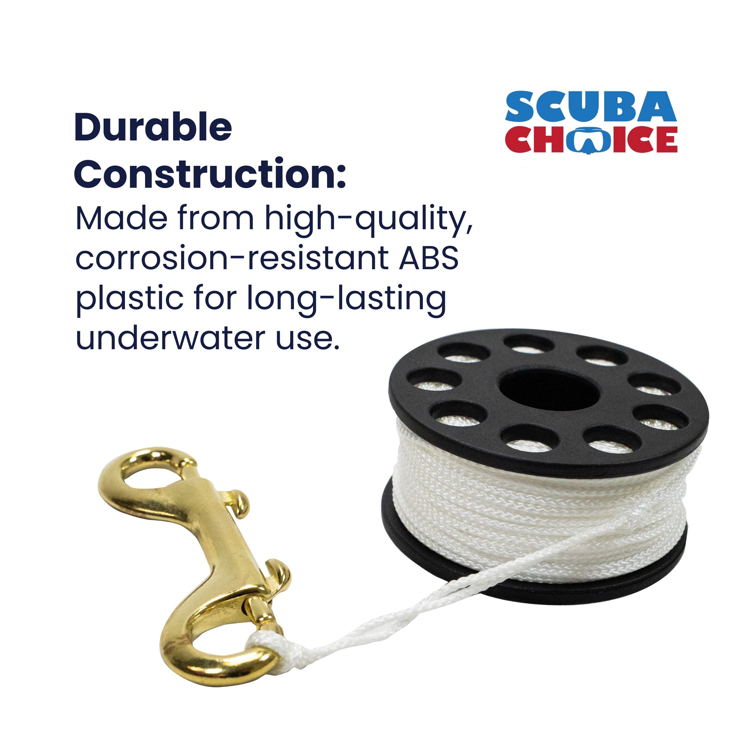 Scuba Diving Dive Compact Finger Spool Reel 150ft- White Line
