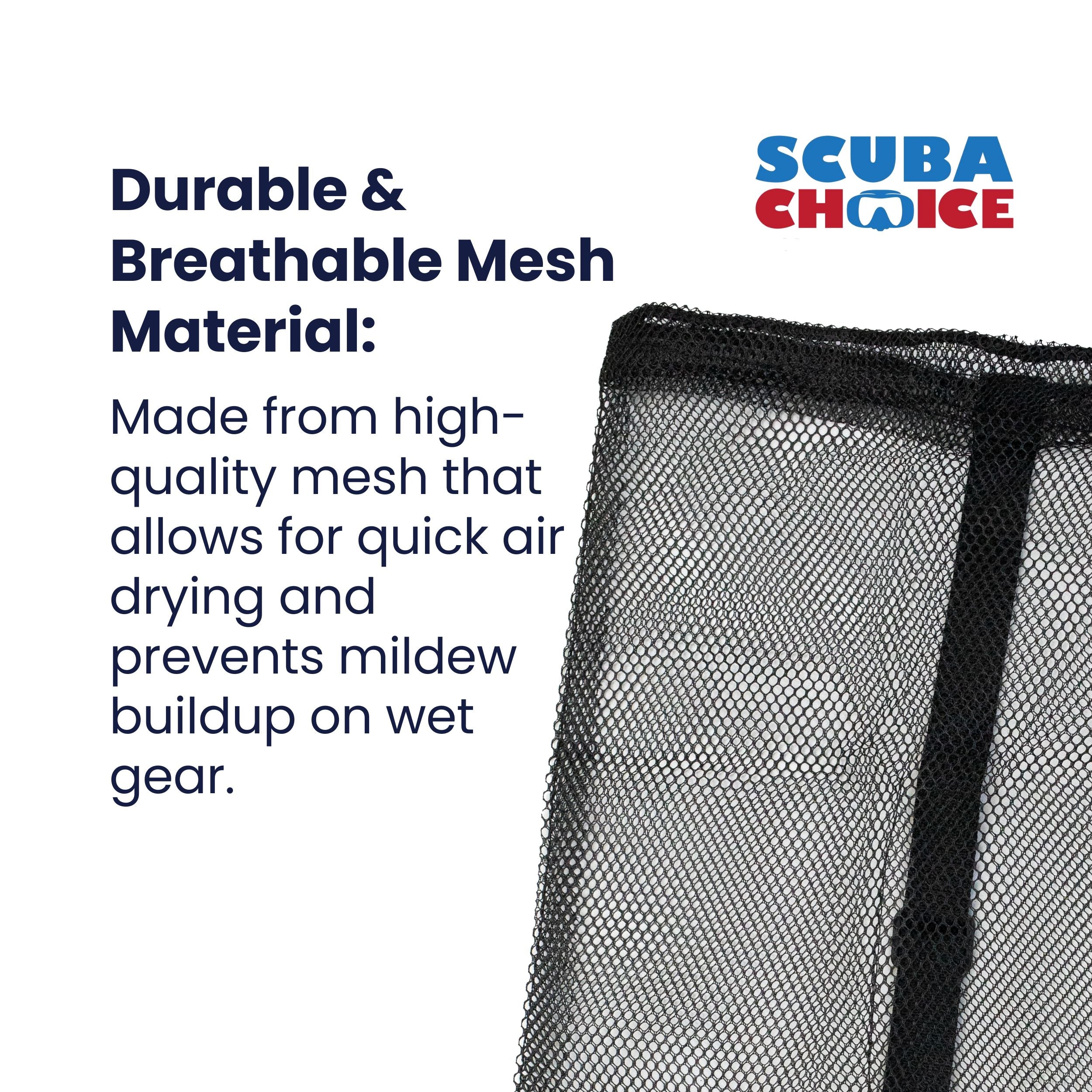 Scuba Diving Drawstring Mesh Bag with Shoulder Strap. 25" x 13"