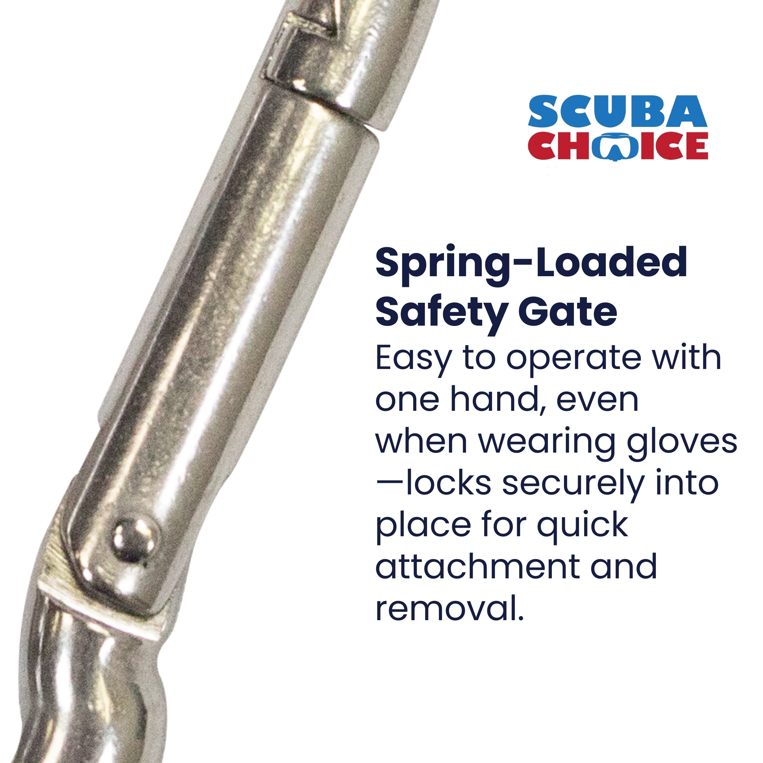 Scuba Boat Marine Clip Stainless Steel Safety Spring Hook Carabiner, 2-3/8inch