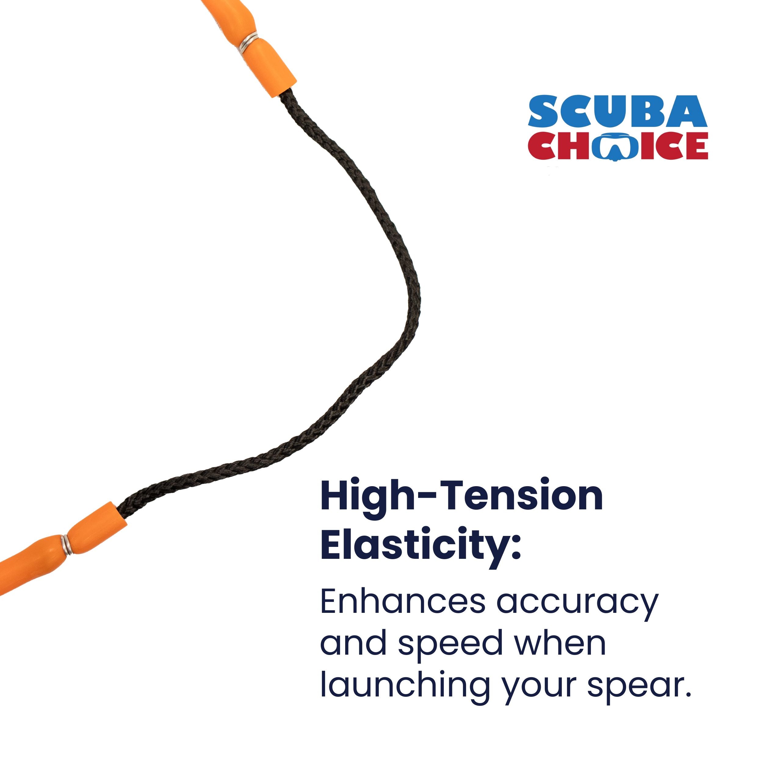 3/8" Orange Rubber Fishing Hand Pole Spear Sling - 28-3/8" Long