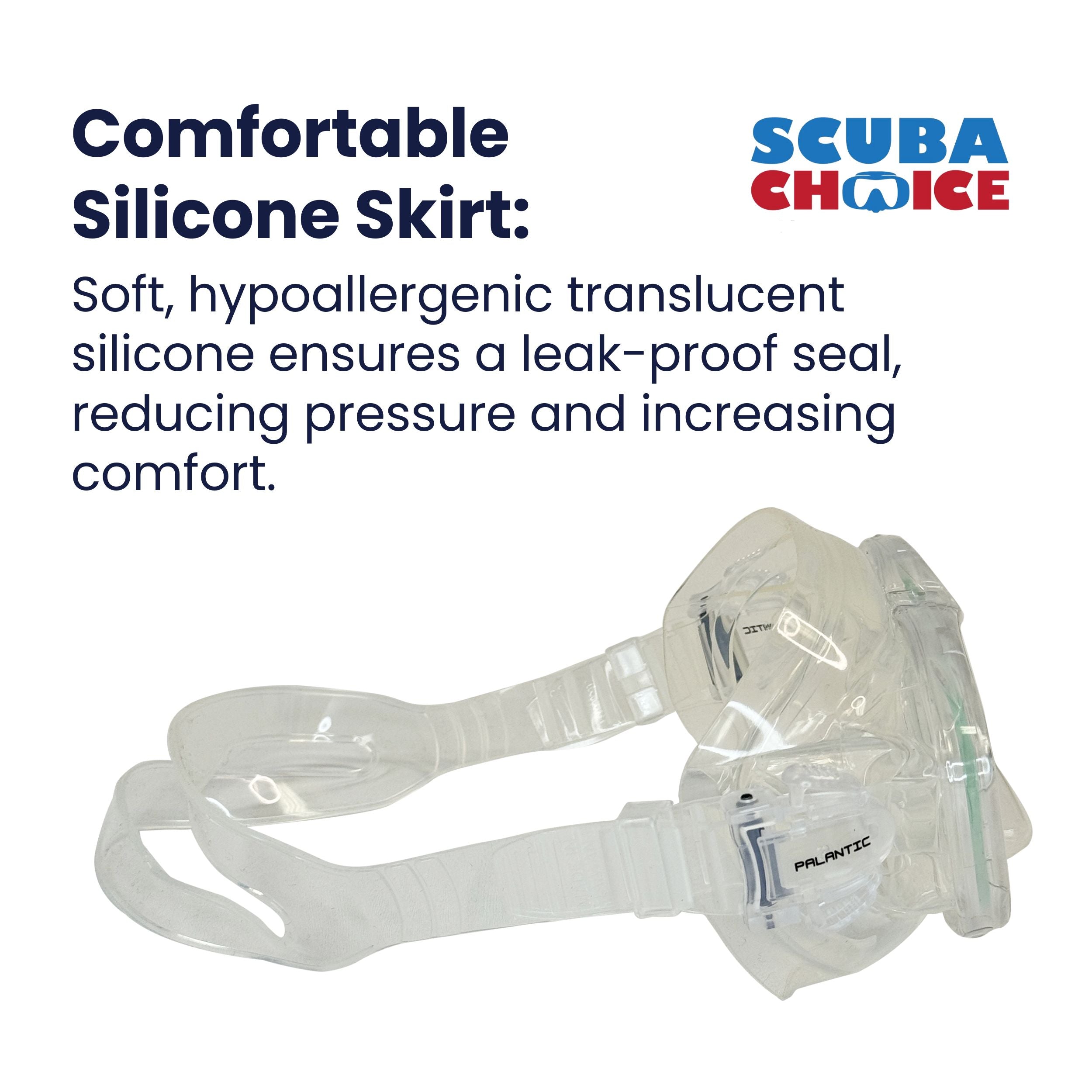 Palantic M36 Translucent Pink/Clear Silicone RX Nearsighted Full Lenses Dive/Snorkeling Mask