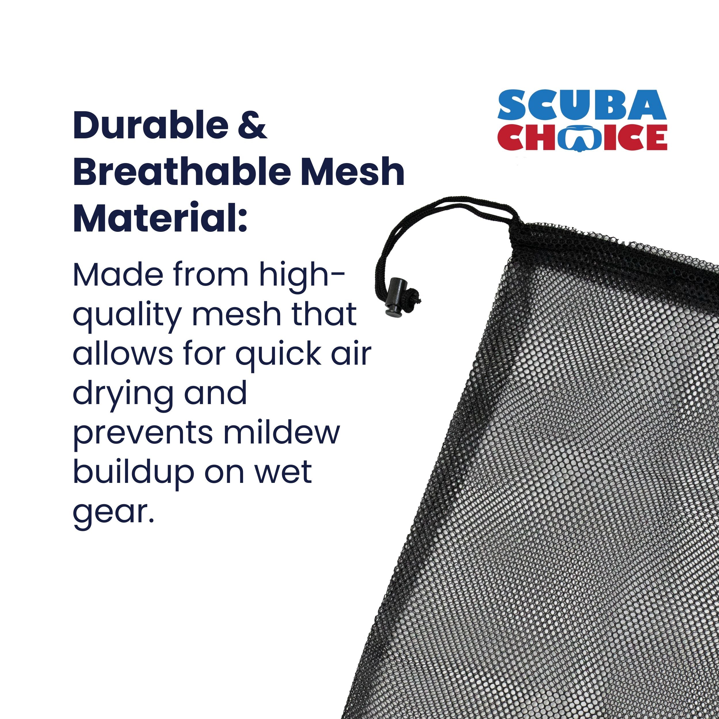 Scuba Diving Snorkeling Drawstring Mesh Bag - 25" x 13"