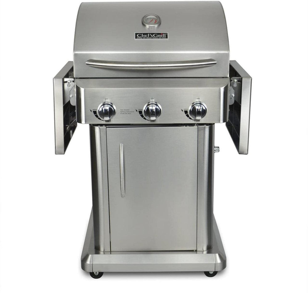 Chef's Grill 24" 3-Burner Stainless Steel Patio Liquid-Propane Gas Grill - Scuba Choice