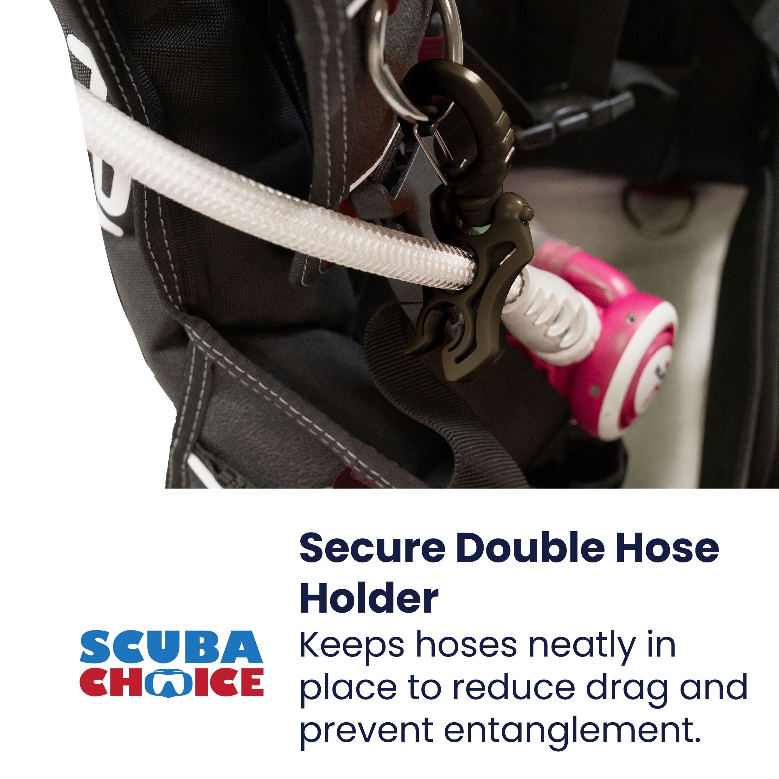 Scuba Choice Double Hose Holder Clip 3 Pack Bundle