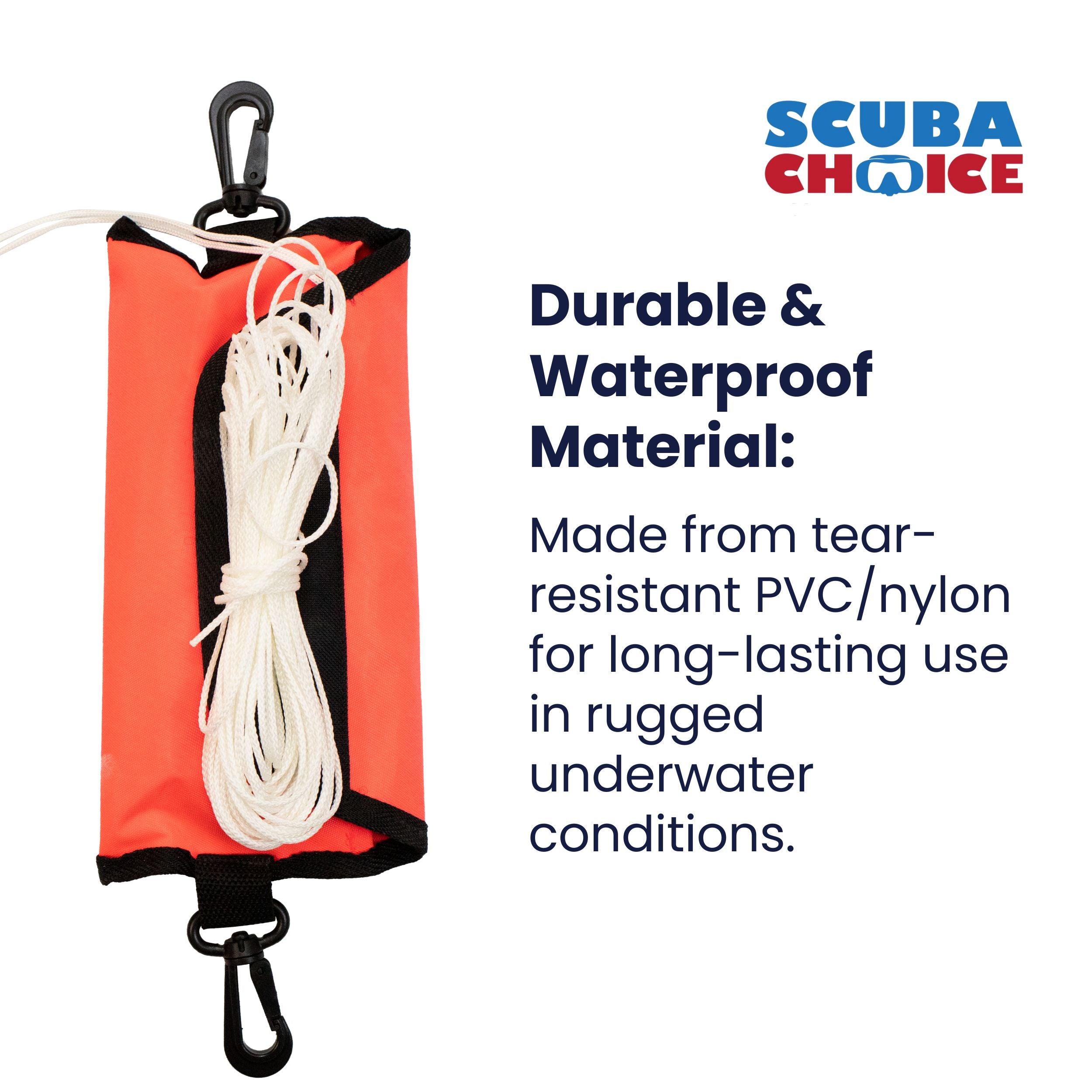 Scuba Diving 4ft Surface Marker Signal Tube with Pouch, Whistle & 36' String