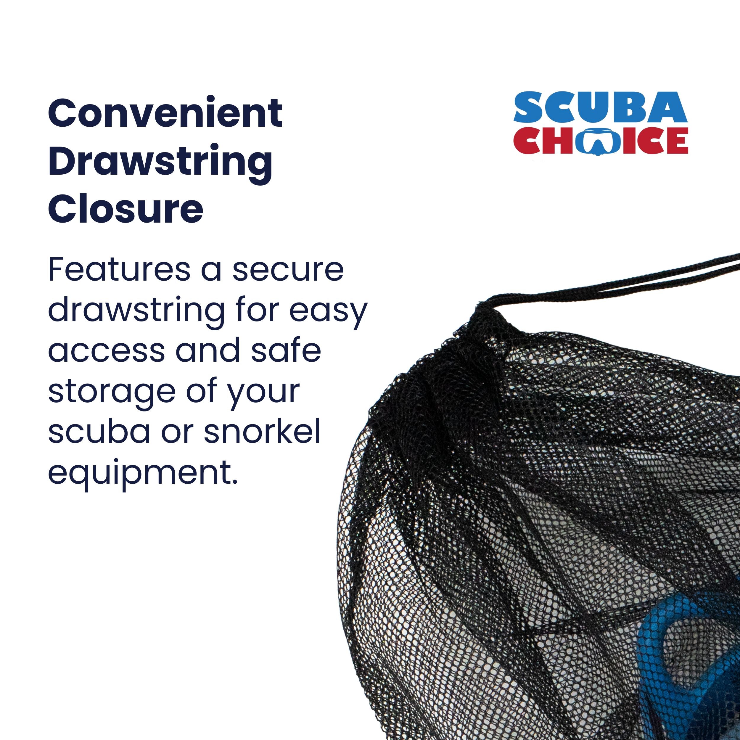 Scuba Choice Dive Drawstring Gray Mesh Bag  for Wetsuit or Gear 31" x 18"