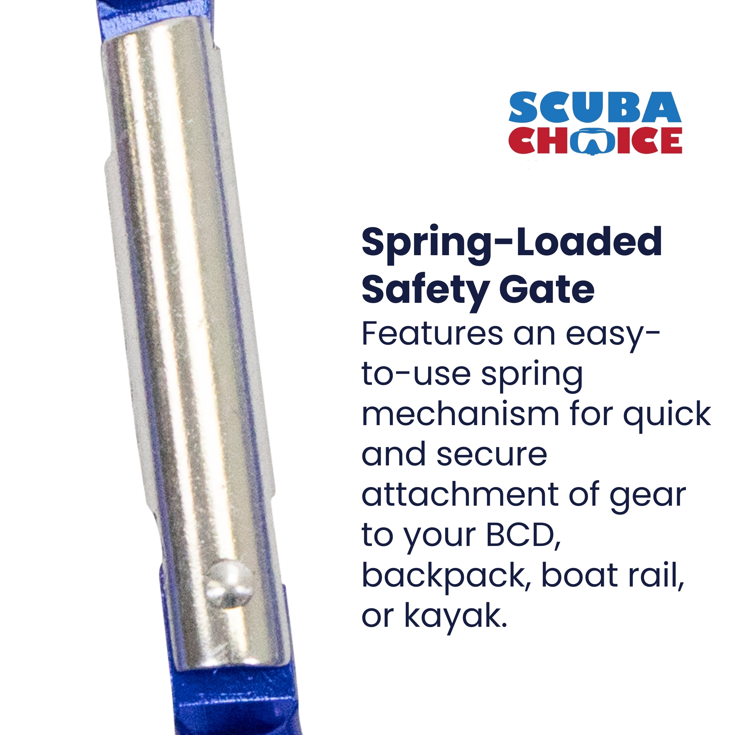 Boat Marine Clip Blue Aluminum Safety Spring Hook Carabiner 2-5/8", 3pc pack