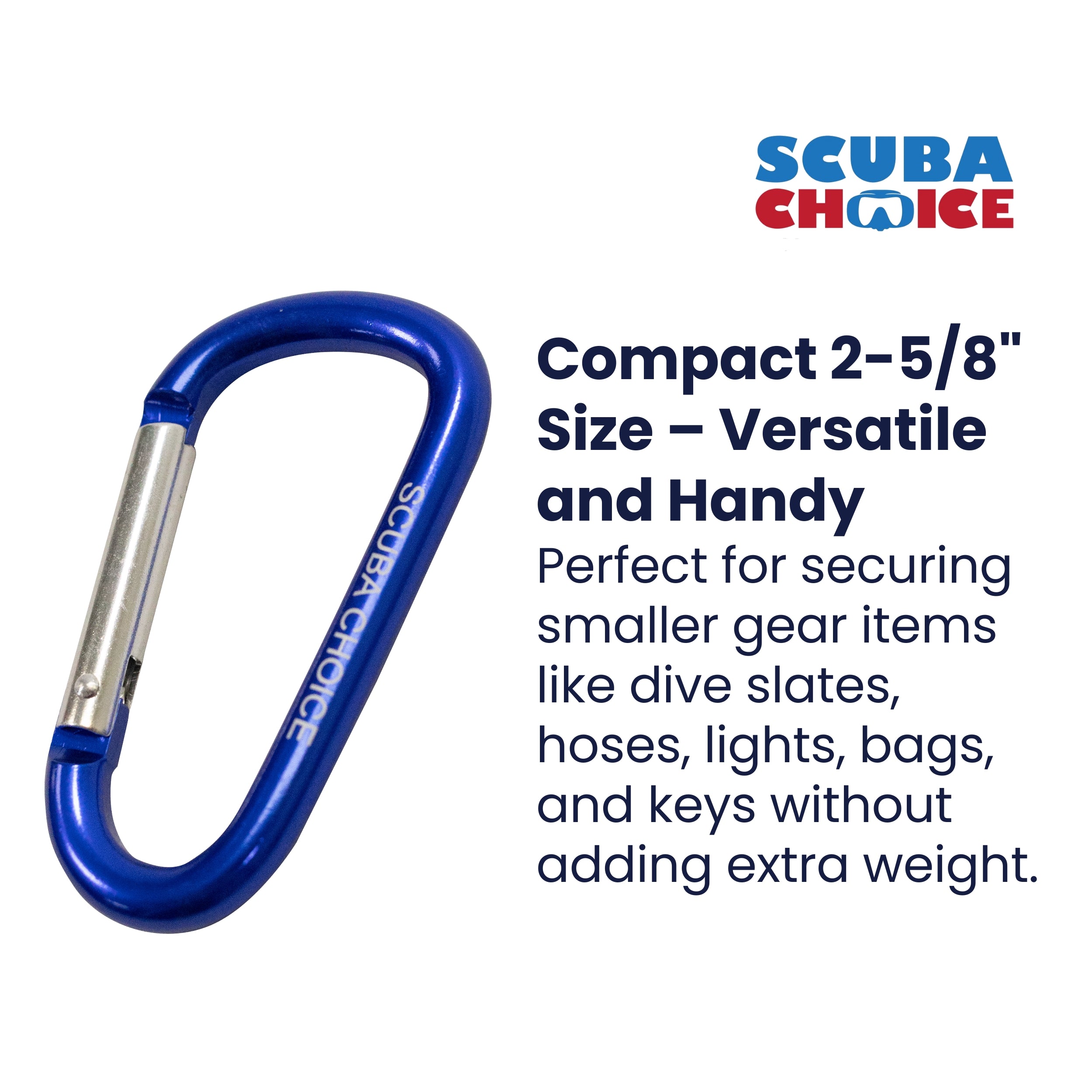 Boat Marine Clip Blue Aluminum Safety Spring Hook Carabiner 2-5/8", 3pc pack