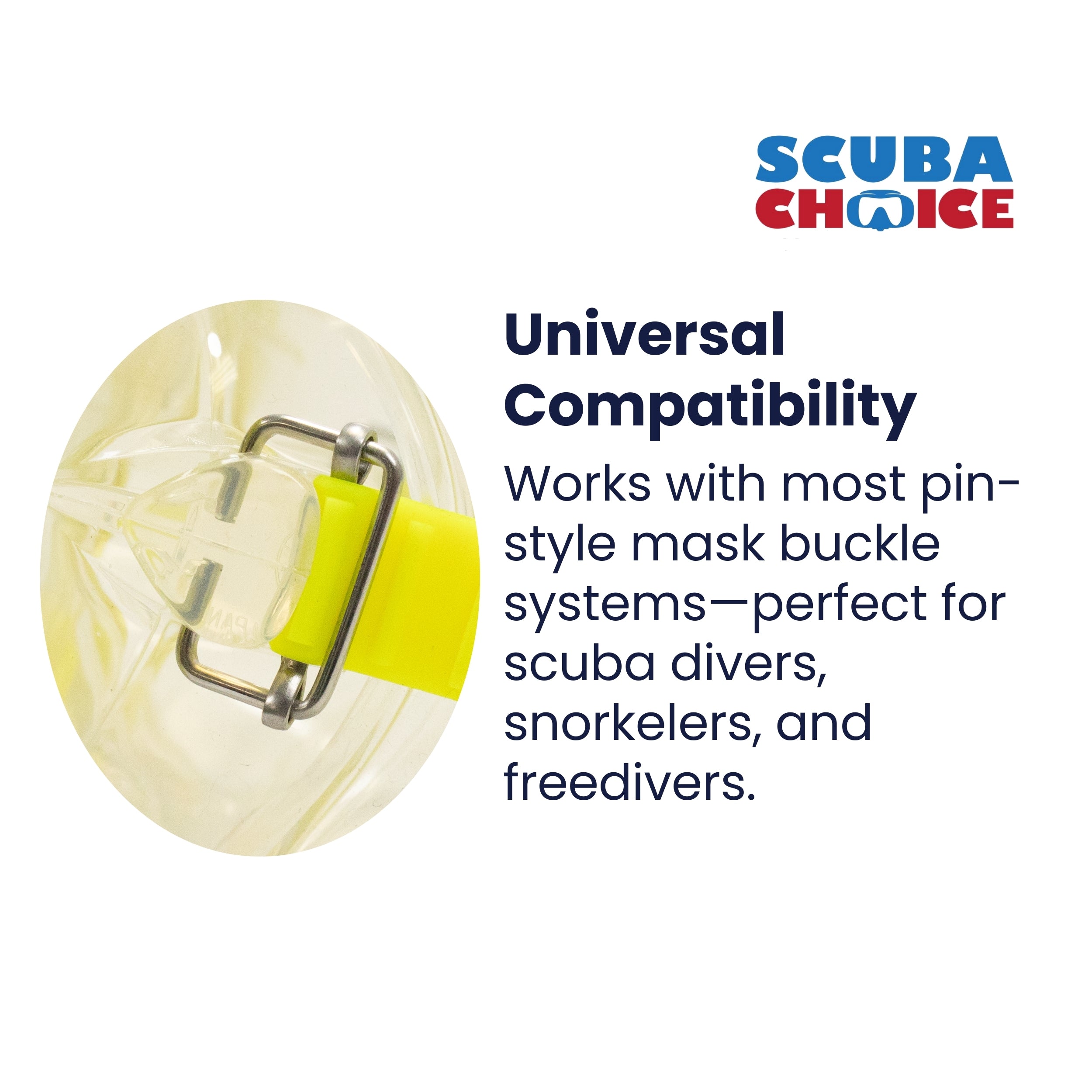 Scuba Diving Replacement Stainless Steel Pin Style Mask Strap Retainer, Pair