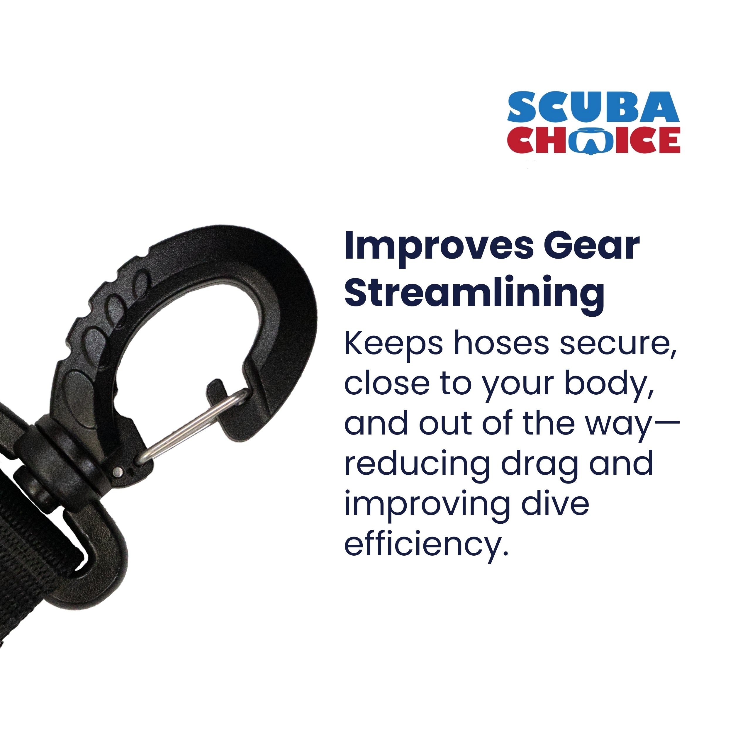 Scuba Diving Dive 8-Position Rotatable Hose Clip