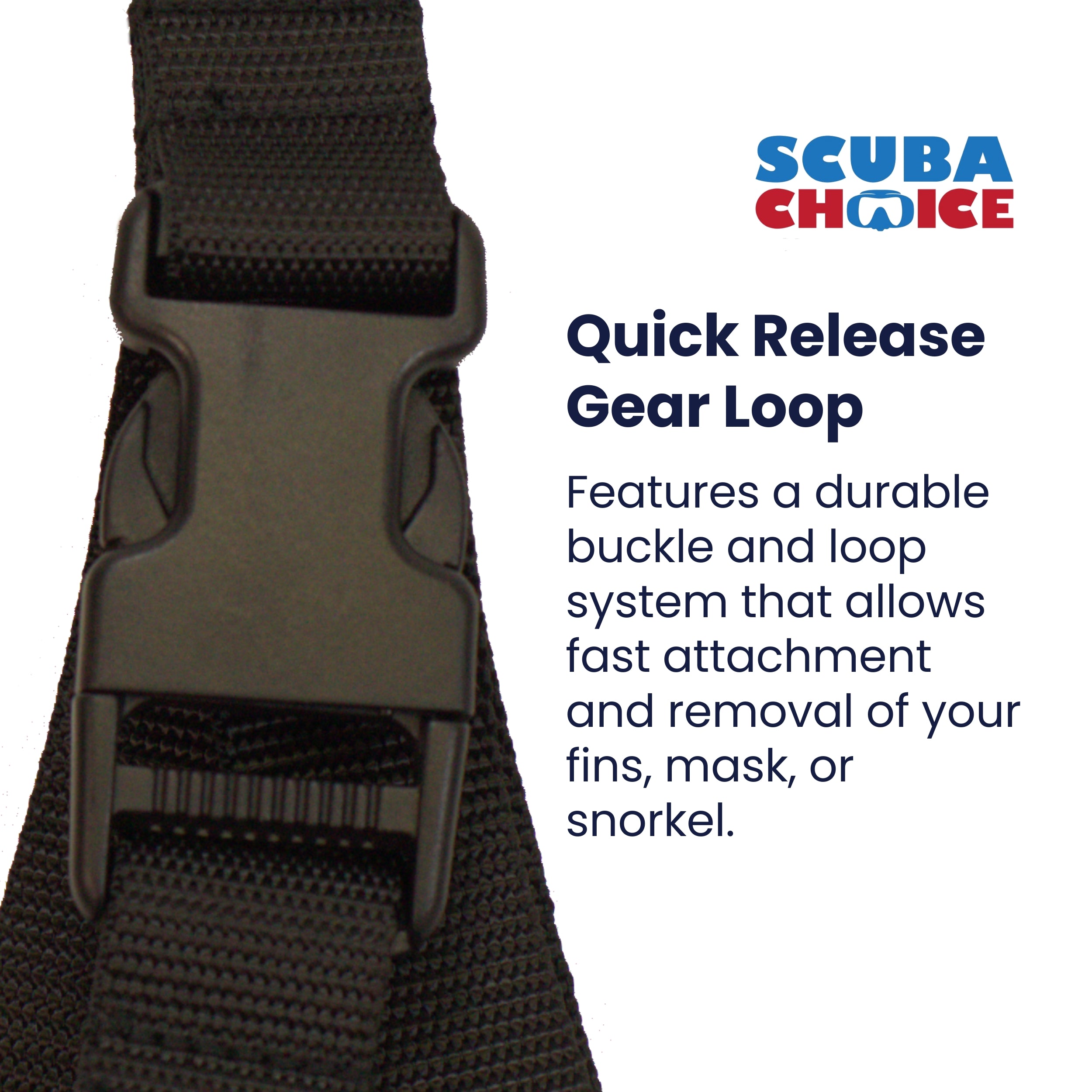 Scuba Diving BC Fin and Mask Keeper with Quick Release Loop Lanyard