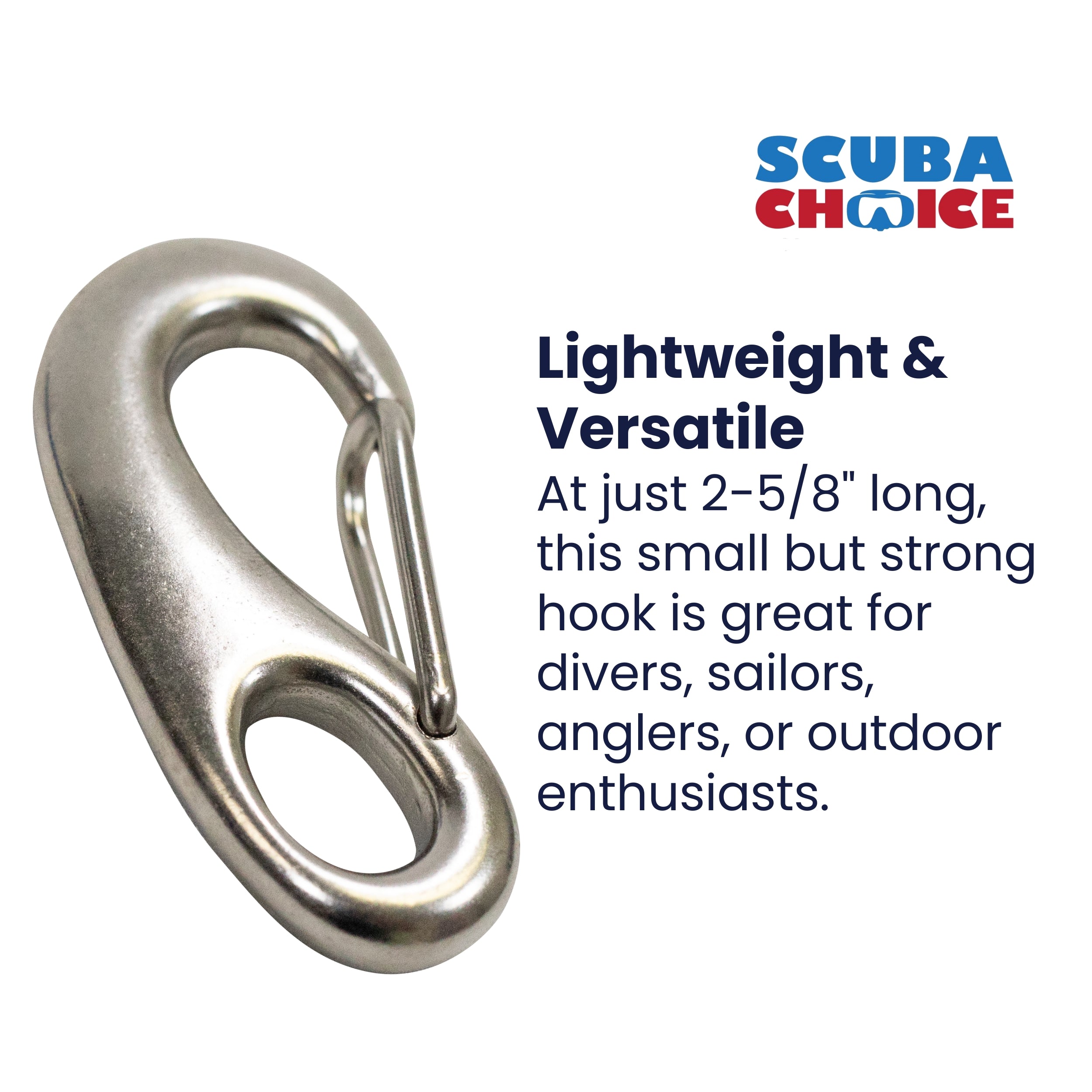 Stainless Steel Clasp Small Bean Style Fast Spring Hook Snap, 2-5/8" x 1-1/4"