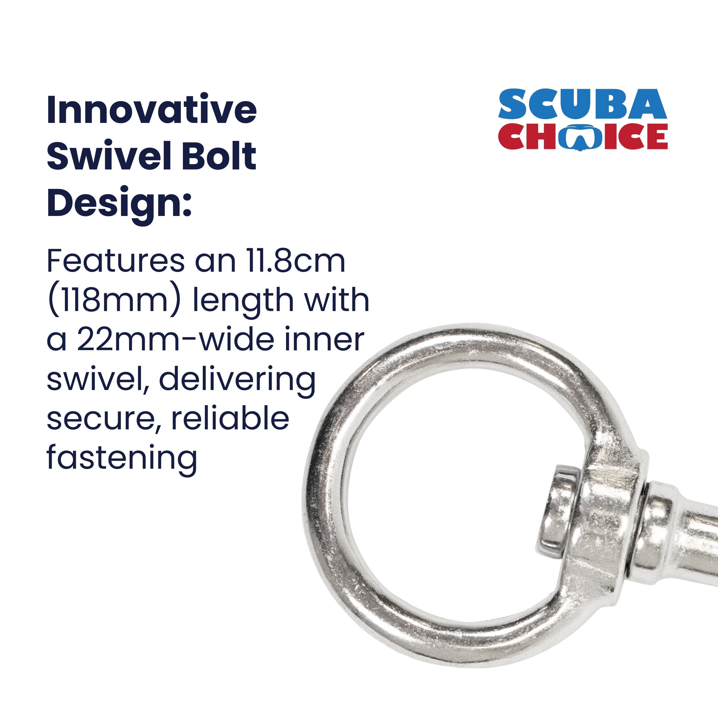 Boat Marine Clip 11.8cm Stainless Steel Swivel Bolt Snap 10mm Opening
