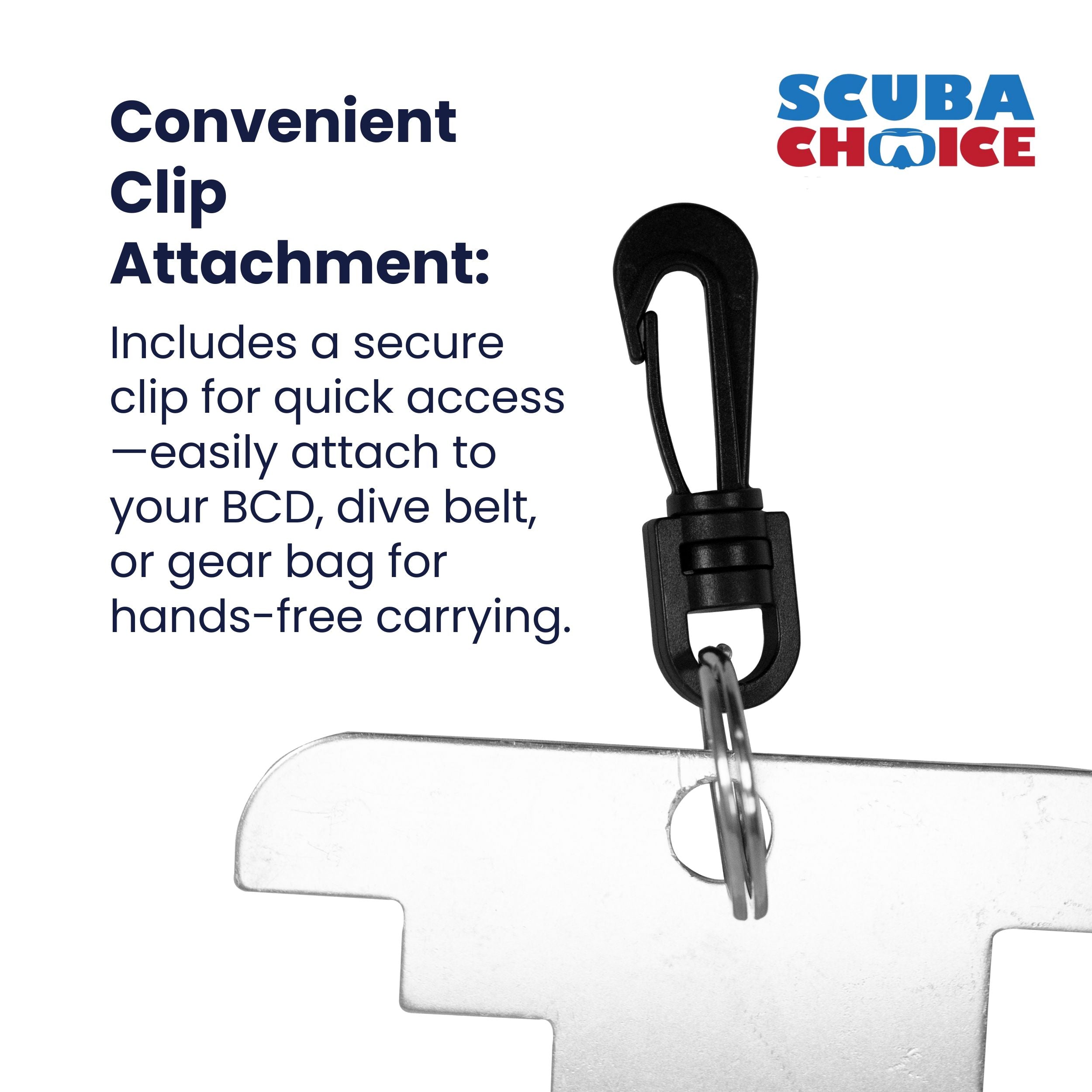Scuba Diving 9" Aluminum Abalone, Lobster, Clam Gauge with Clip