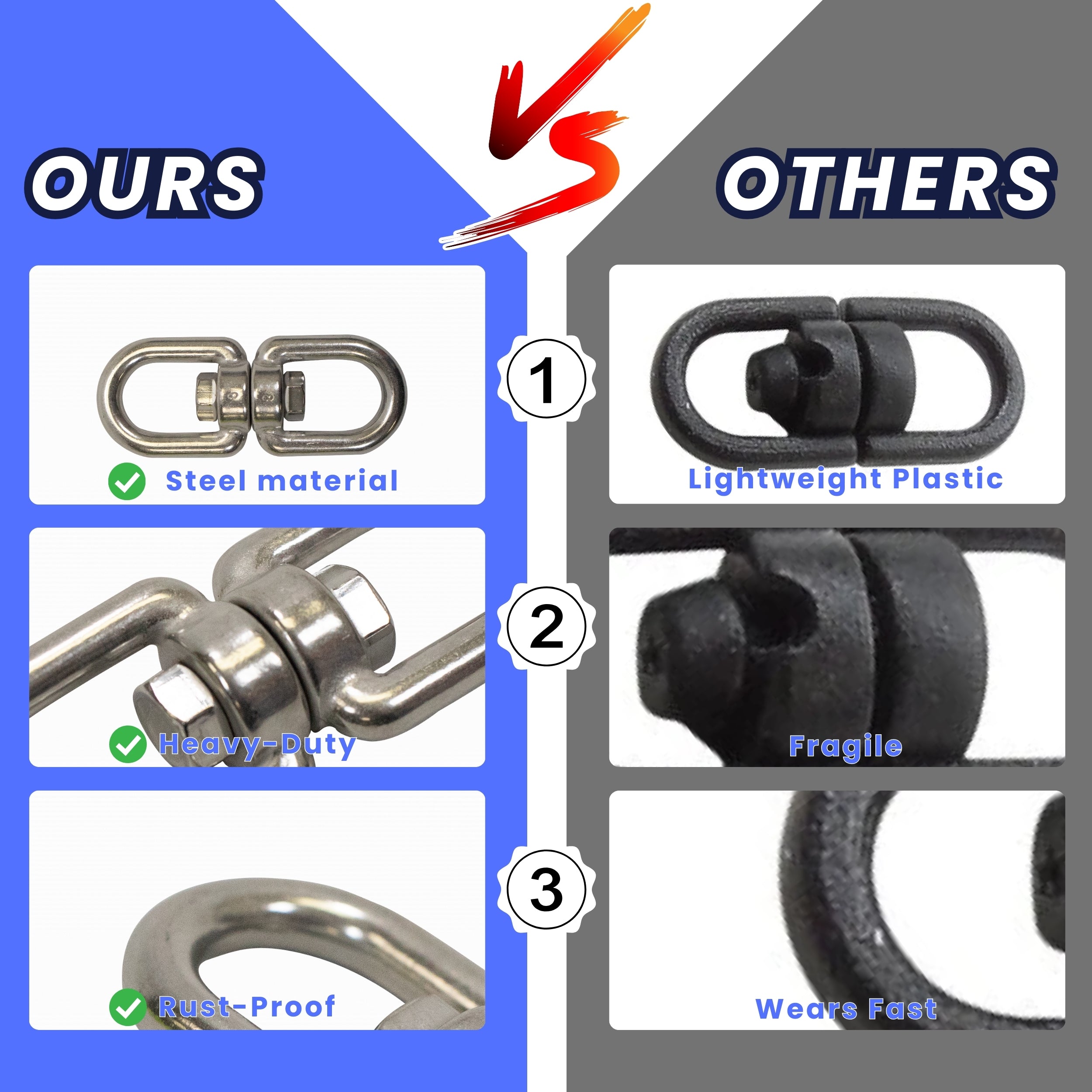 Boat Marine Clip 9cm Stainless Steel Swivel Double Eye Hook