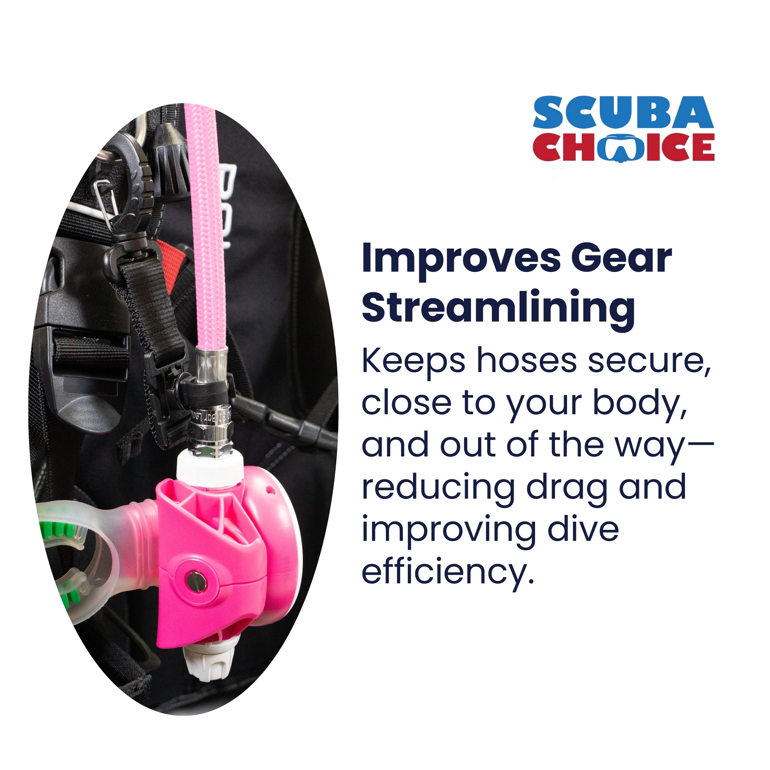 Scuba Diving Dive 8-Position Rotatable Hose Clip