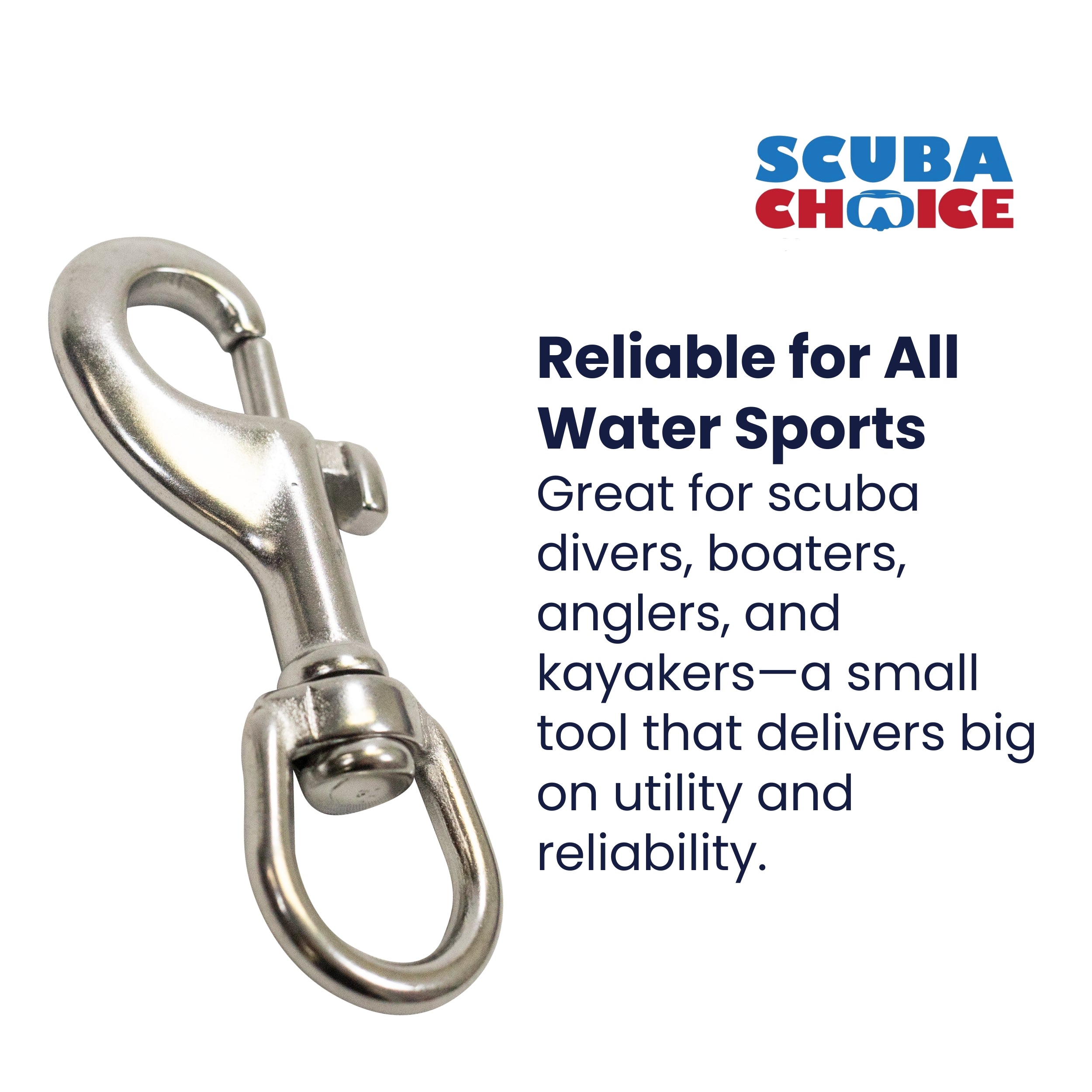 Scuba Choice Marine Grade Clip Stainless Steel Swivel Eye Bolt Snap 3.25"
