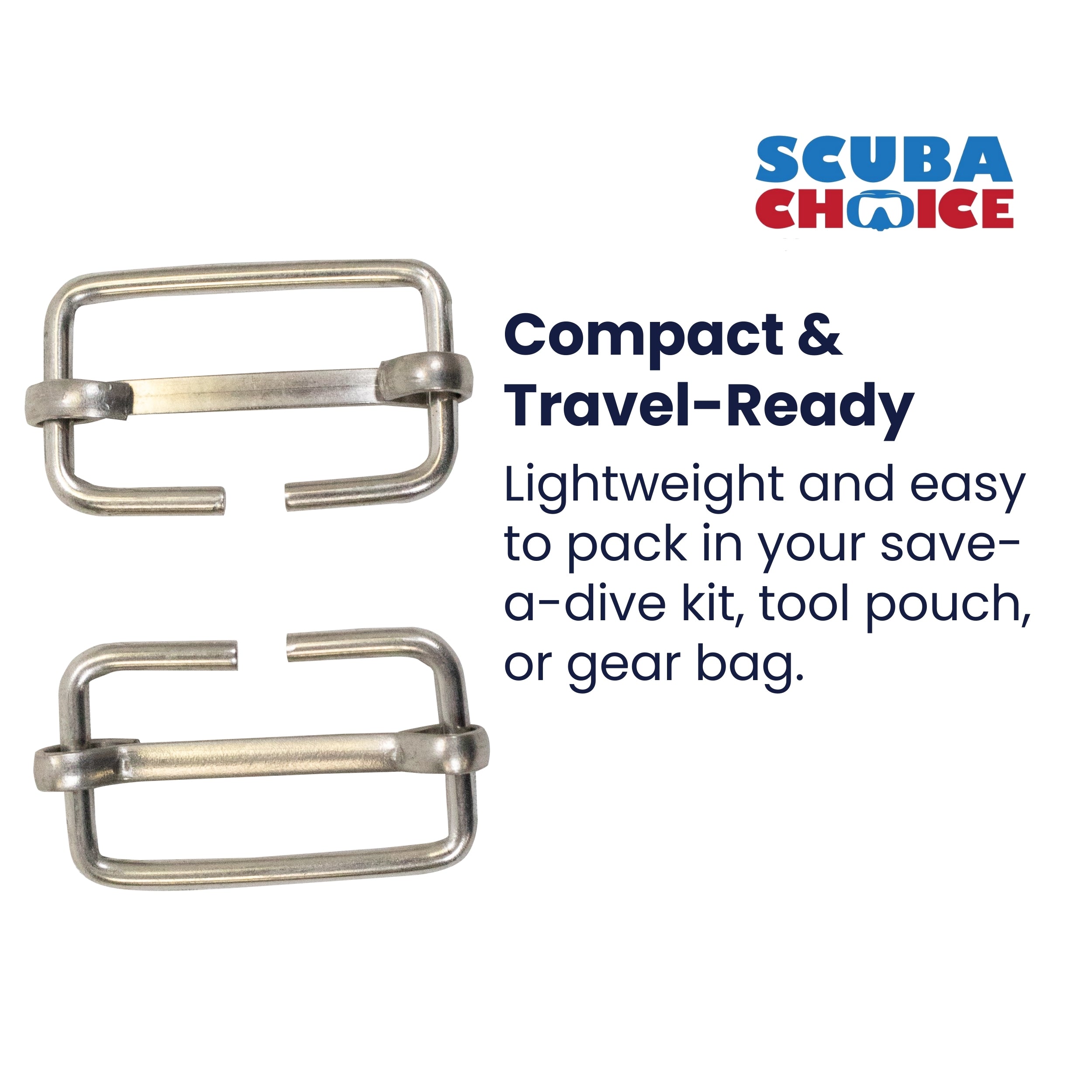 Scuba Diving Replacement Stainless Steel Pin Style Mask Strap Retainer, Pair