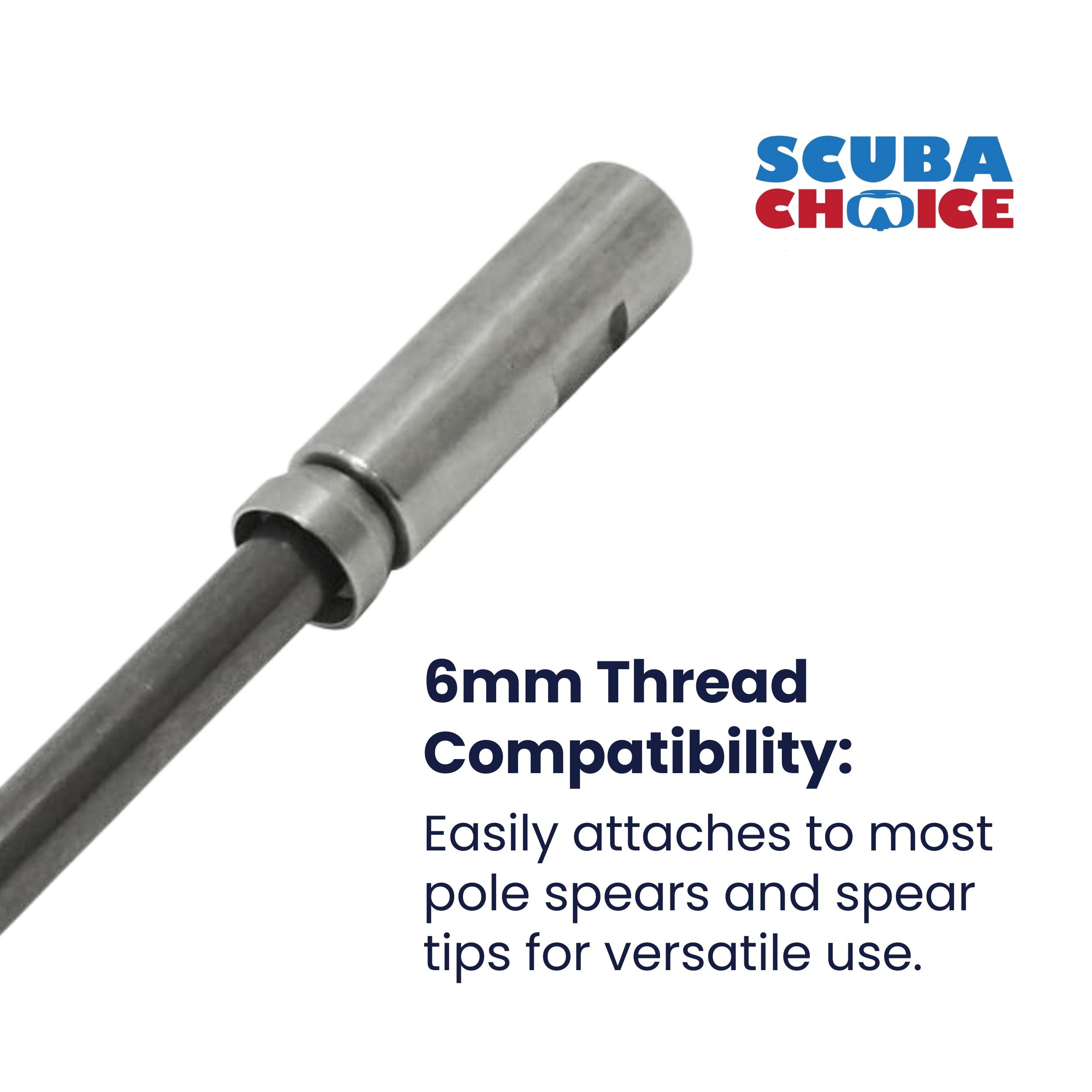 Spearfishing 6.25" Twin Barb Double Wing 6mm Pole Spear Tip w/ Keeper, Field Tip