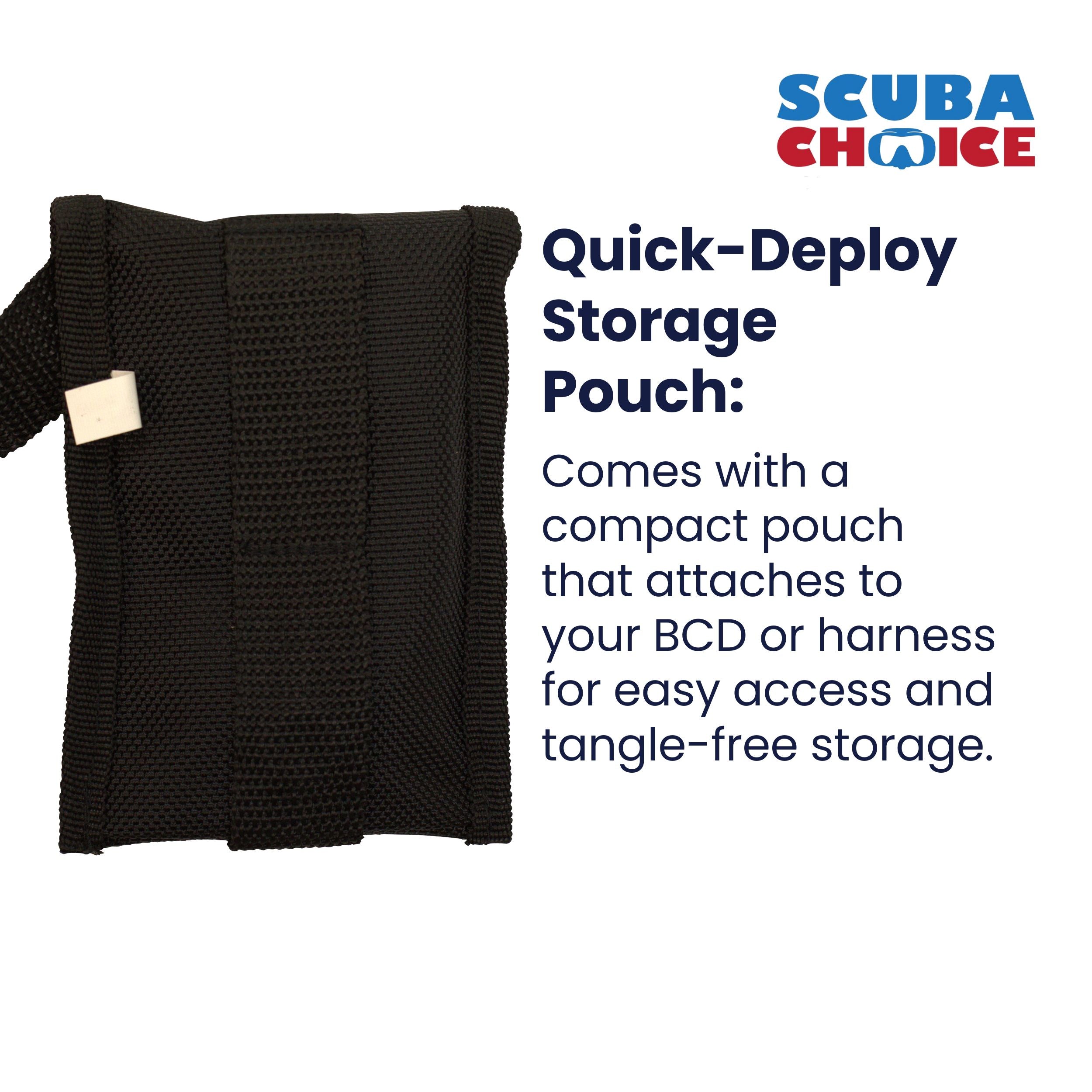 Scuba Diving Reef Drift Hook 99" Line with Storage Pouch