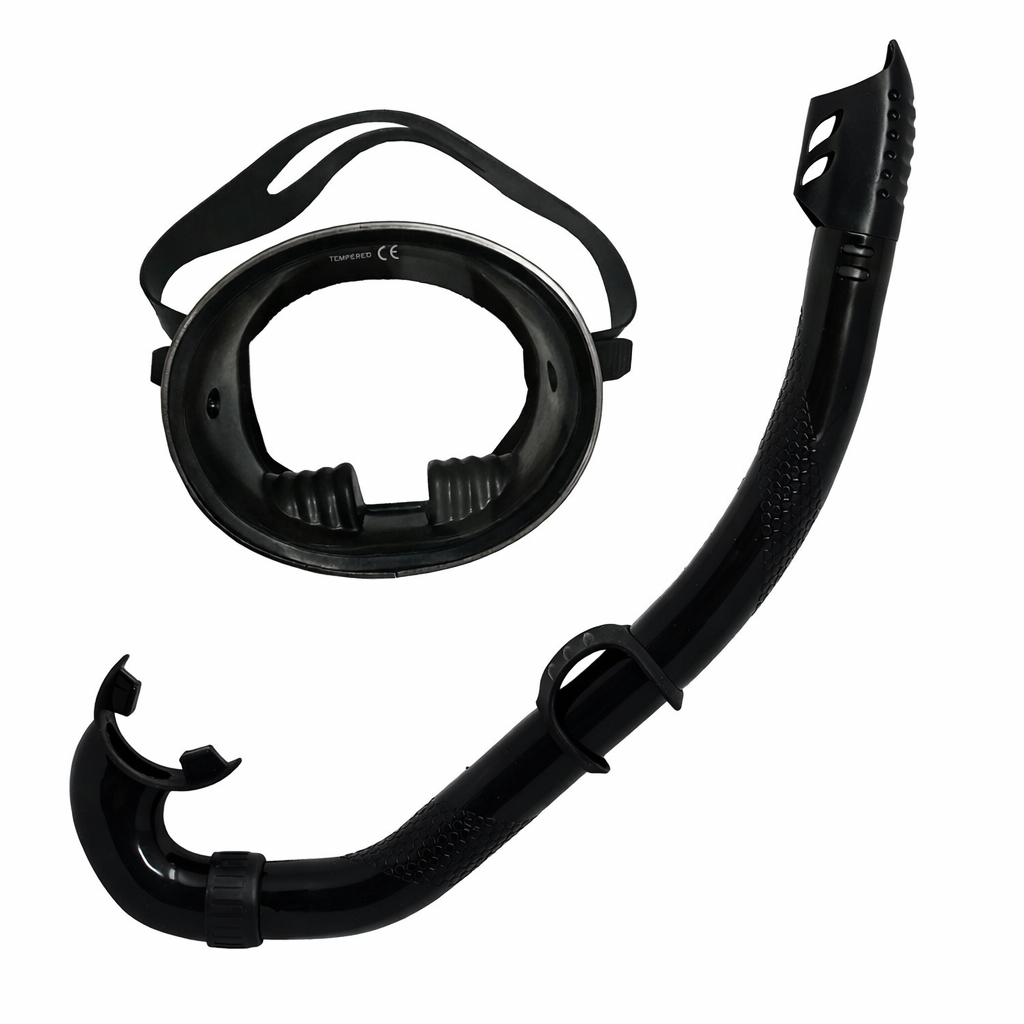 Scuba Choice Spearfishing Classic Rubber Dive Mask and Flexible Snorkel Combo