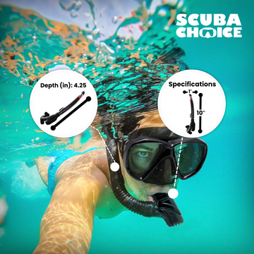 Gull Super Bullet Mini Black Silicone Snorkel – Scuba Choice