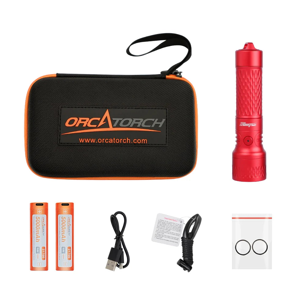 OrcaTorch ORCA7 Compact Backup Dive Light 3000 Lumens