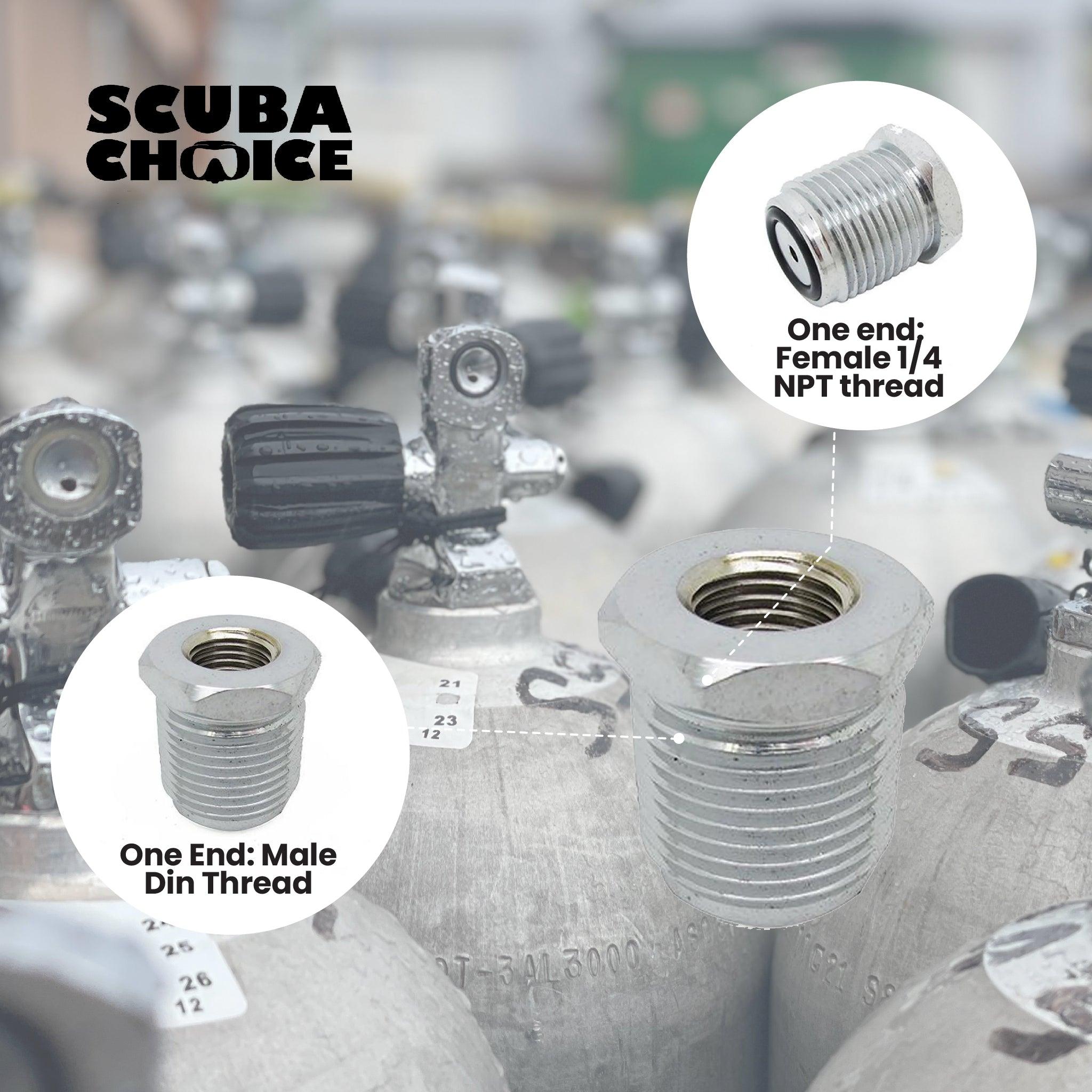 Scuba Diving Dive Female 1/4 NPT to Male Din Adapter Thread 300 BAR ...