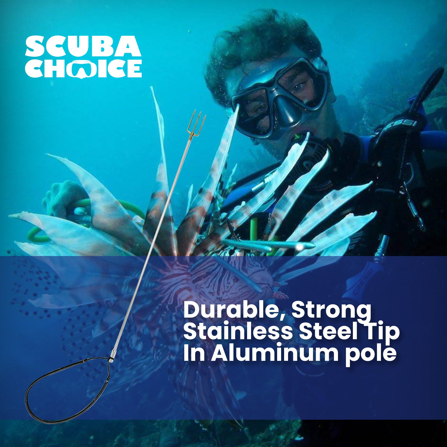 Spearfishing 3ft Aluminum Pole Spear Hawaiian Sling with 3 prong harpo Spearfishing 3ft Aluminum Pole Spear Hawaiian Sling with 3 prong harpo