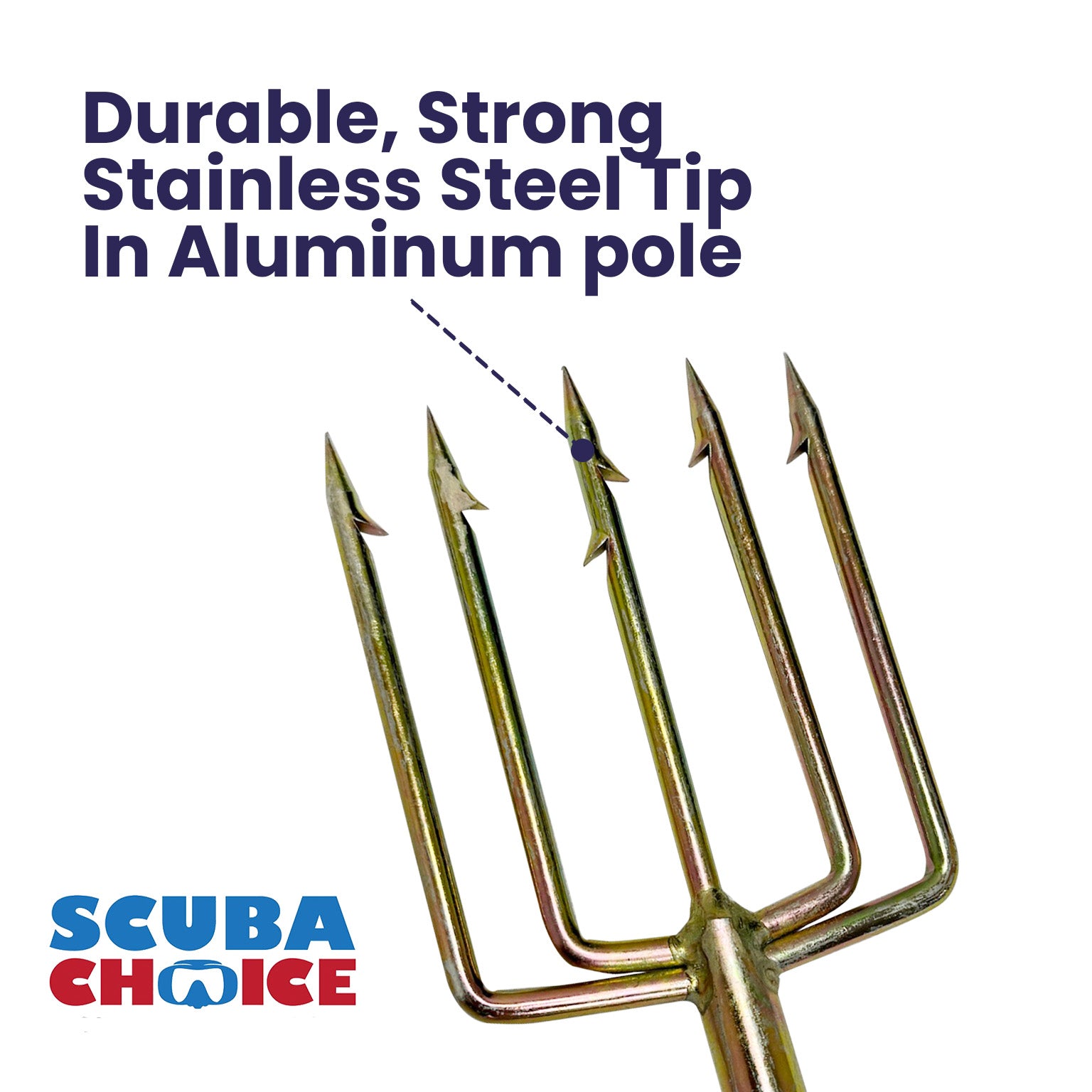 3ft Aluminum Pole Spear For Spearfishing - Hawaiian Sling With 5 Prong Tip & Rubber Sling 3ft Aluminum Pole Spear For Spearfishing - Hawaiian Sling With 5 Prong Tip & Rubber Sling