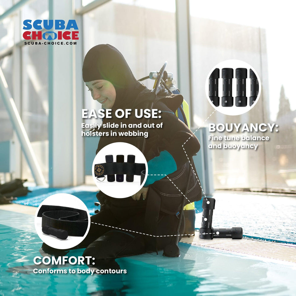 Scuba Diving 1.1lb Slug Weights 4pcs, Black - Scuba Choice
