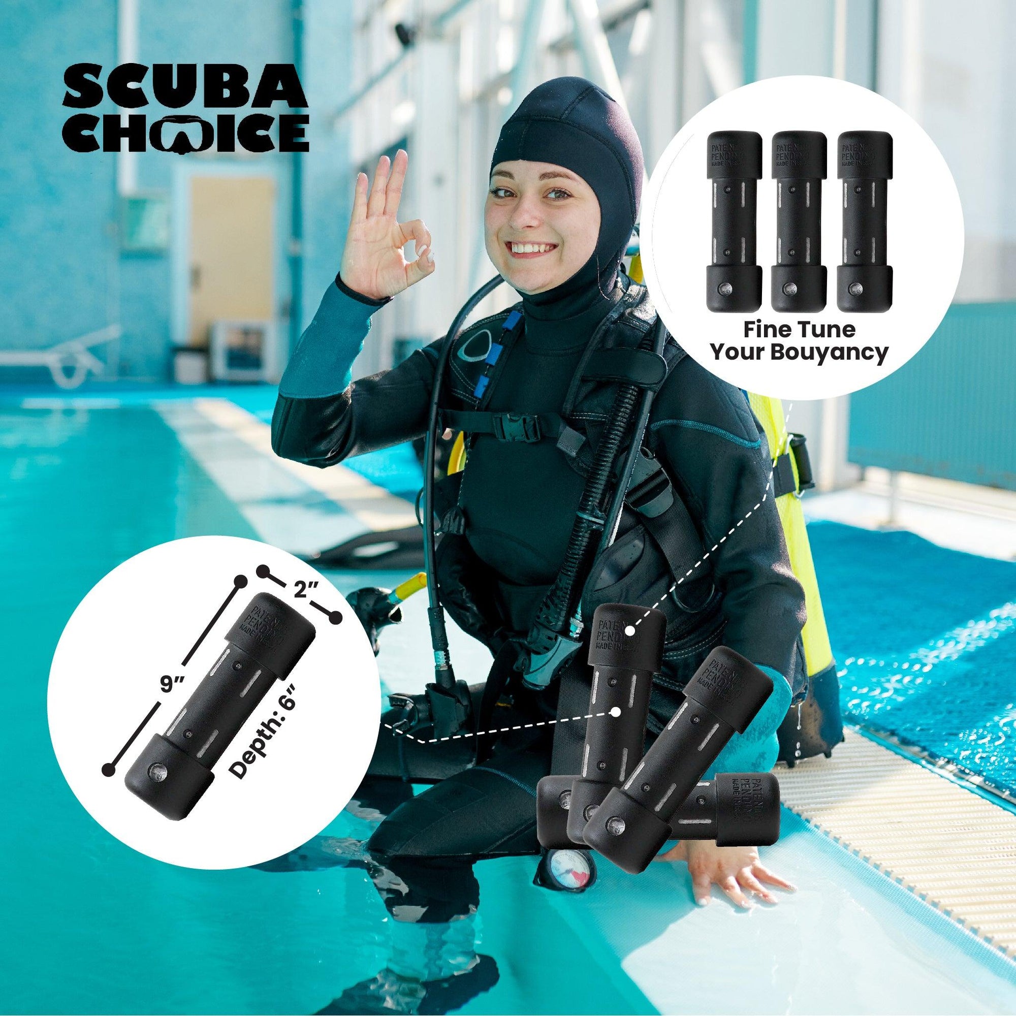 Scuba Diving 1.1lb Slug Weights 4pcs, Black - Scuba Choice