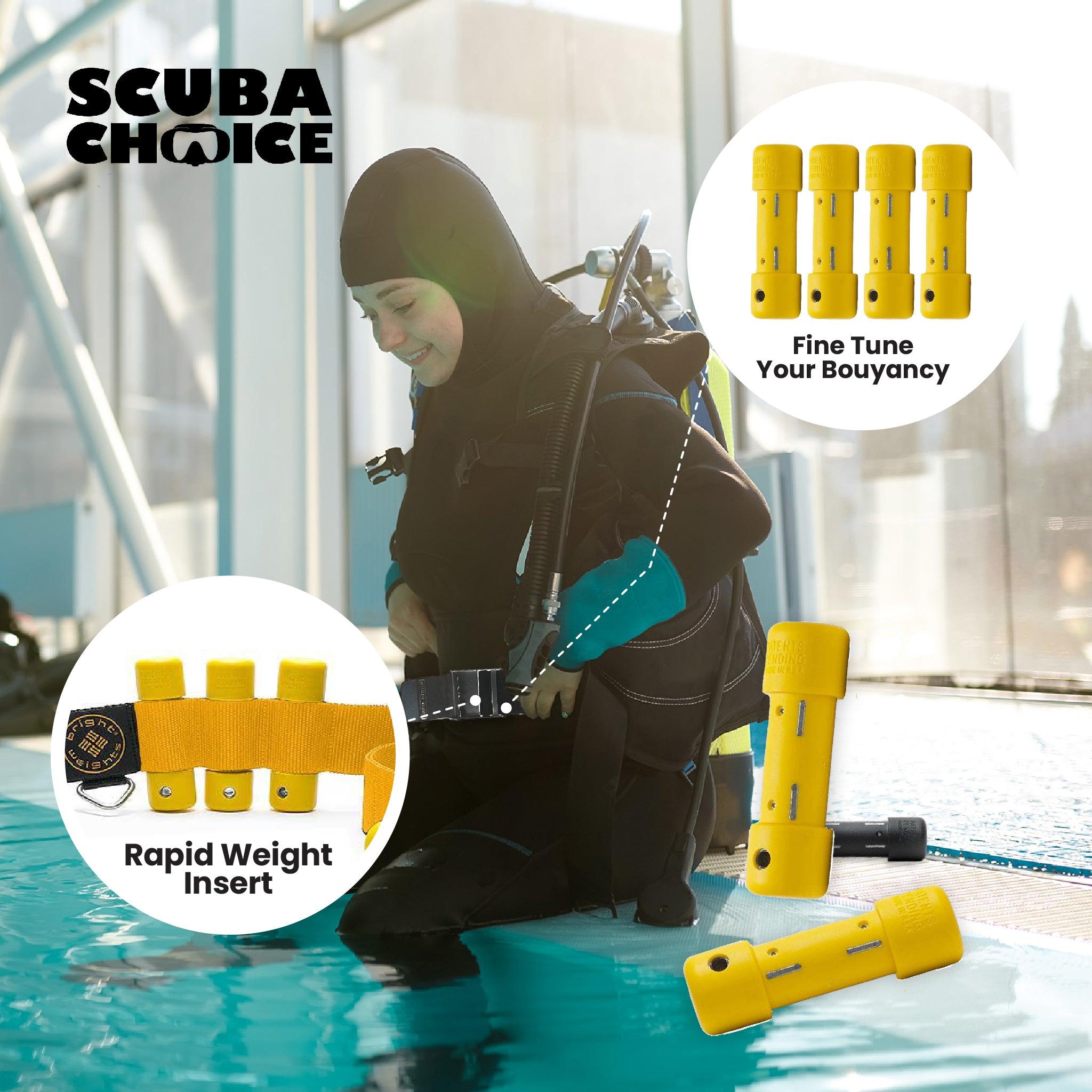 Scuba Diving 1.1lb Slug Weights 4pcs, Yellow - Scuba Choice