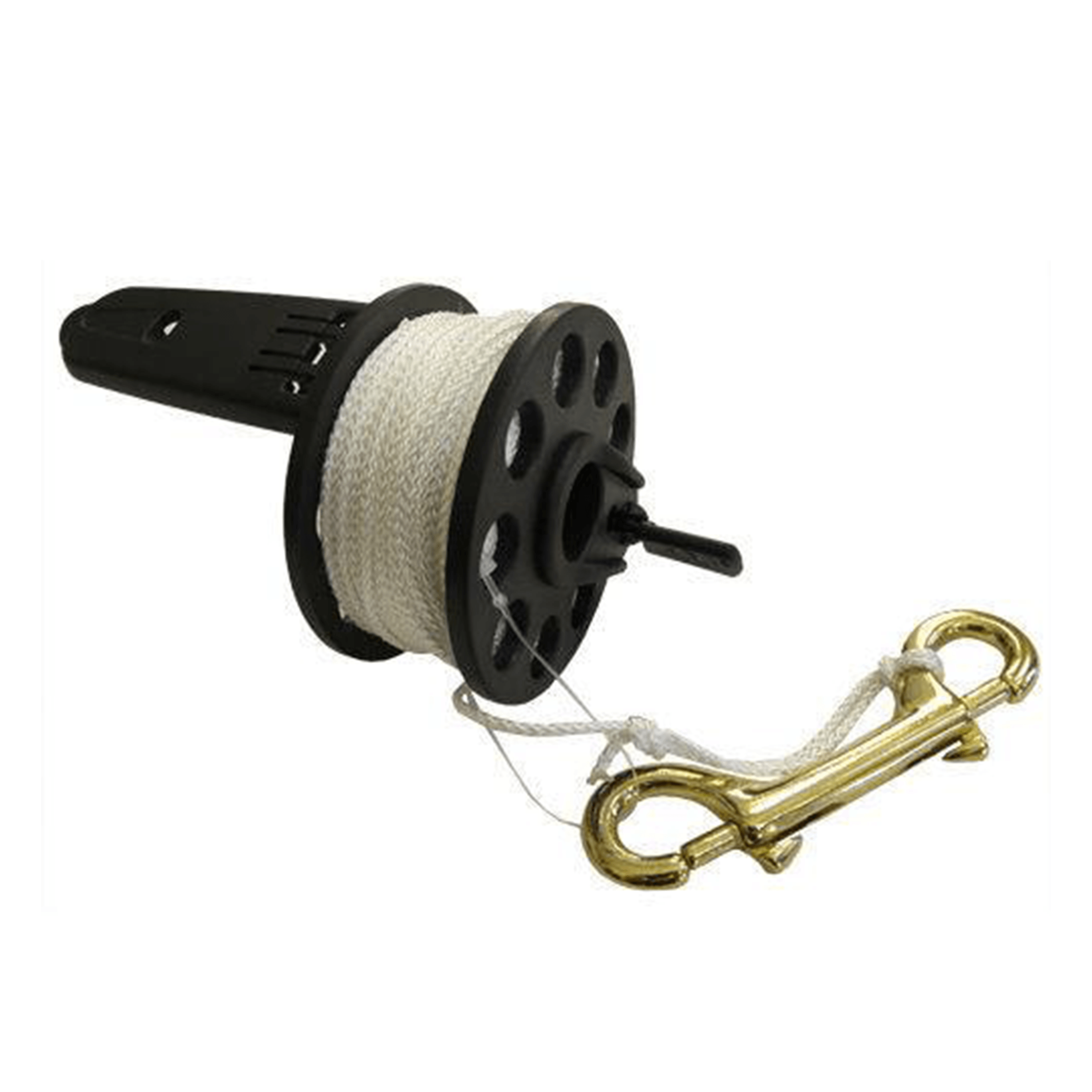 Scuba Diving Dive Compact Finger Spool Reel w/ Plastic Handle 100ft - White Line - Scuba Choice