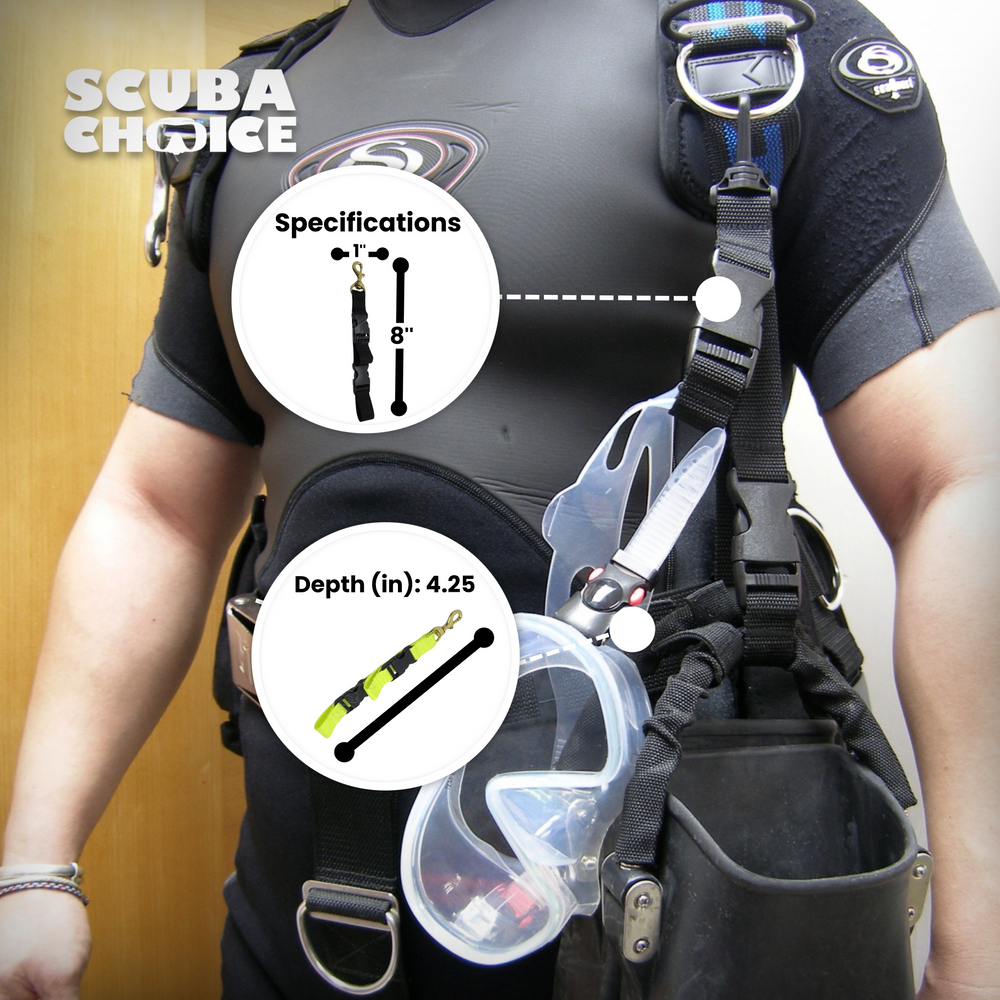 Scuba Diving BC Fin and Mask Keeper with Quick Release Loop Lanyard