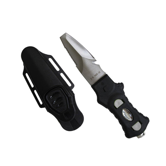 Scuba Diving Compact Black Stainless Steel Blunt Tip BCD Knife - Scuba Choice