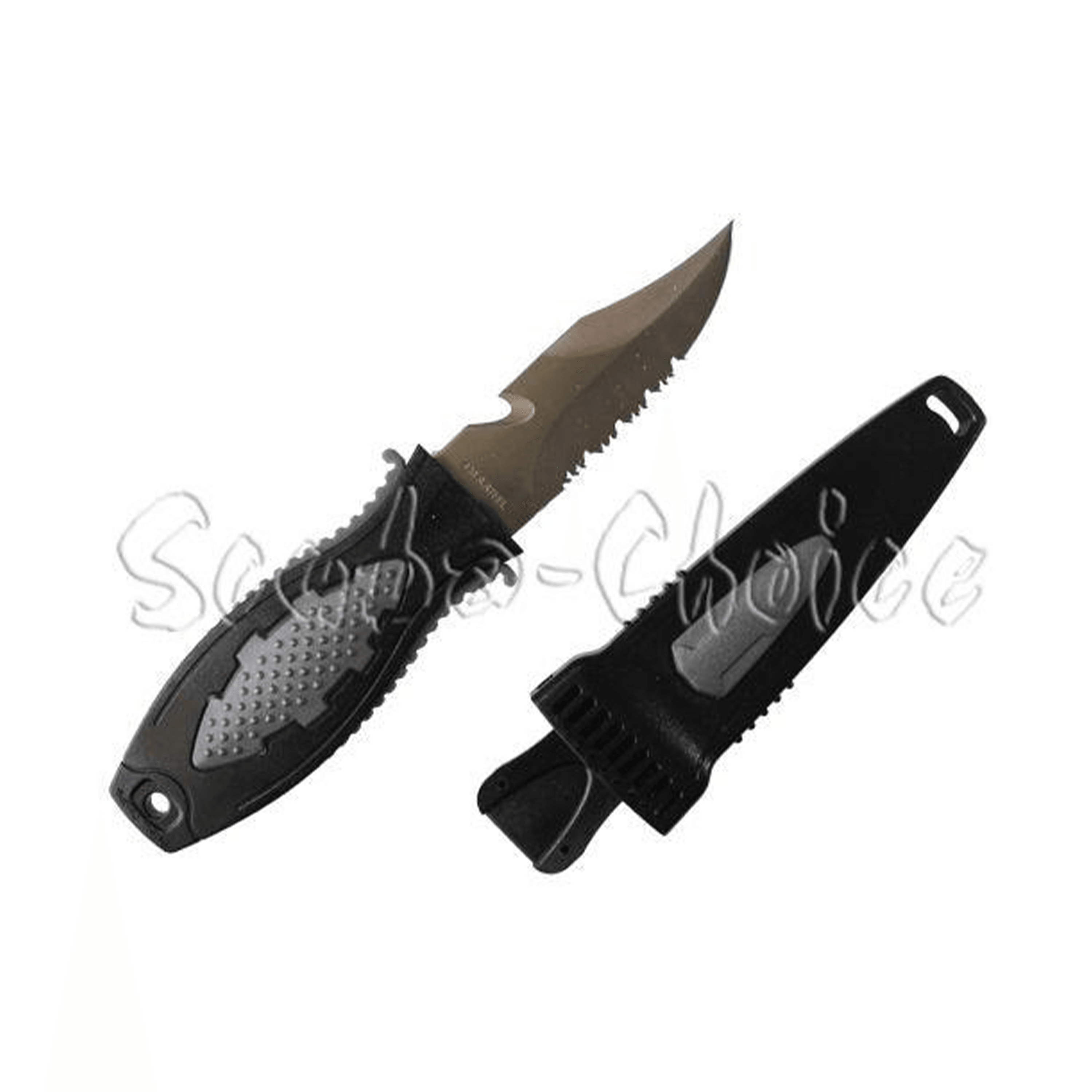 Scuba Diving Low Volume Free Dive Spearfishing 7.5" Stainless Point-Tip Knife - Scuba Choice