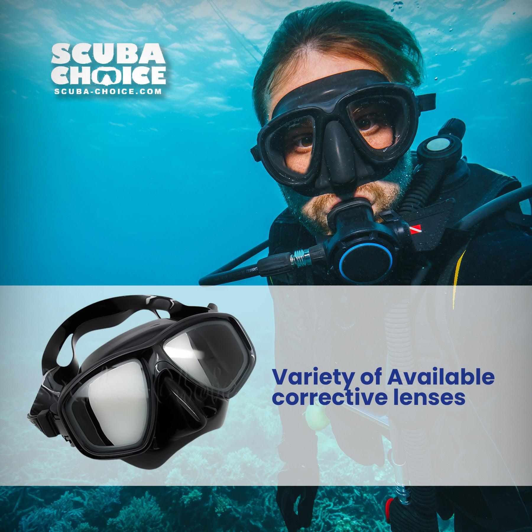 Palantic M36 Black RX Farsighted Full Lenses Dive/Snorkeling Mask - Scuba Choice