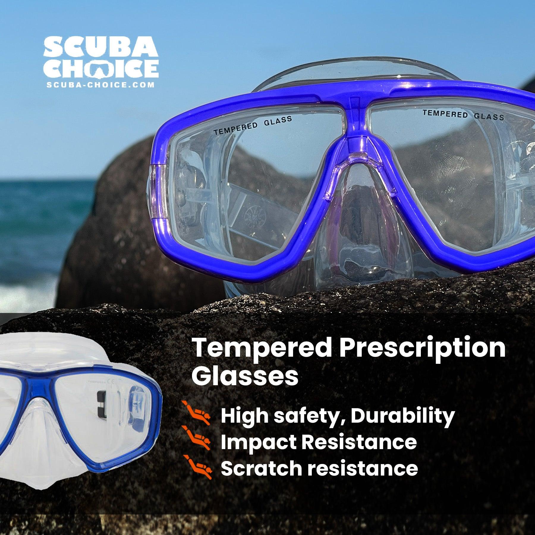 Palantic M36 Blue RX Farsighted Full Lenses Dive/Snorkeling Mask - Scuba Choice