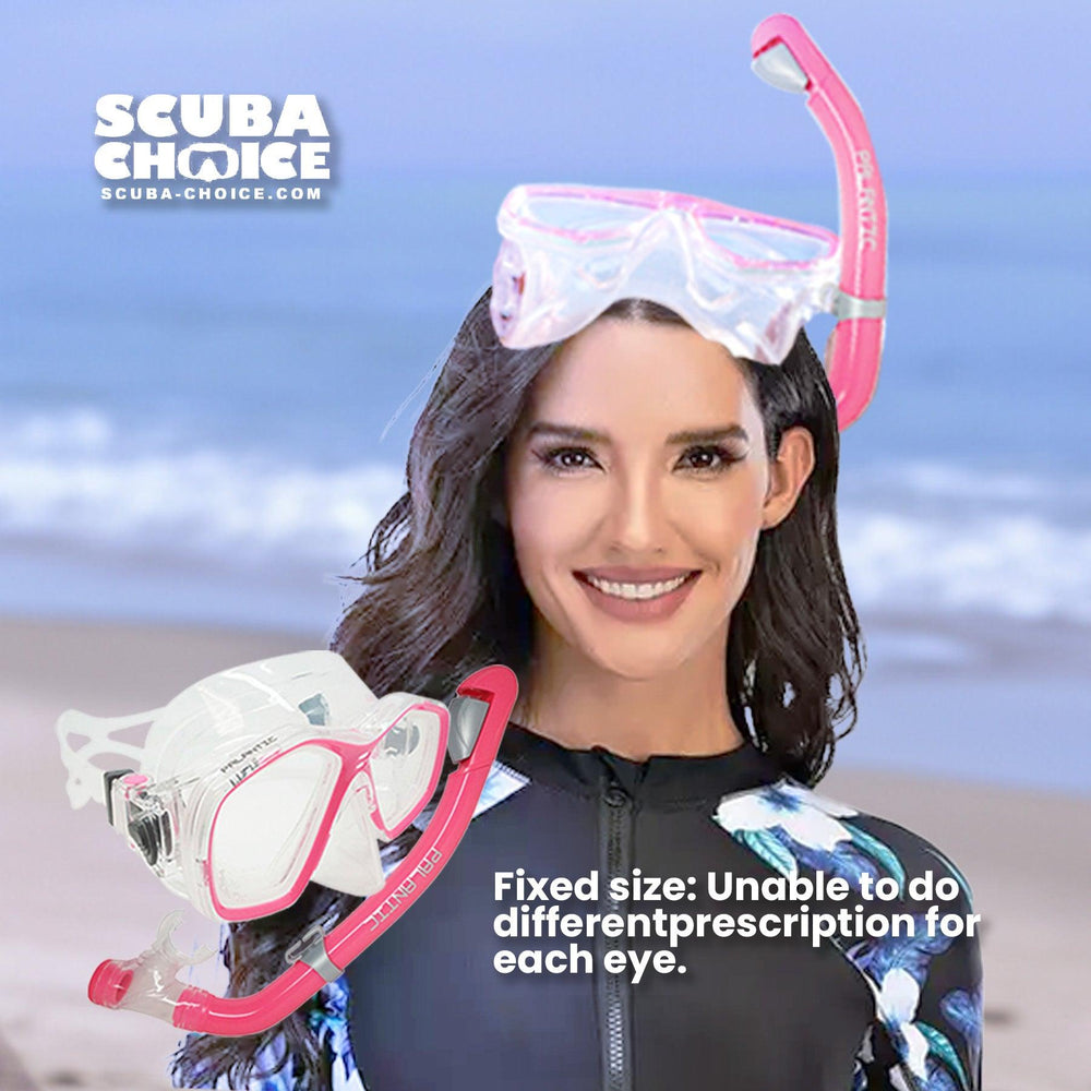 Palantic Pink Jr. Snorkeling Prescription Dive Mask & Dry Snorkel Combo - Scuba Choice