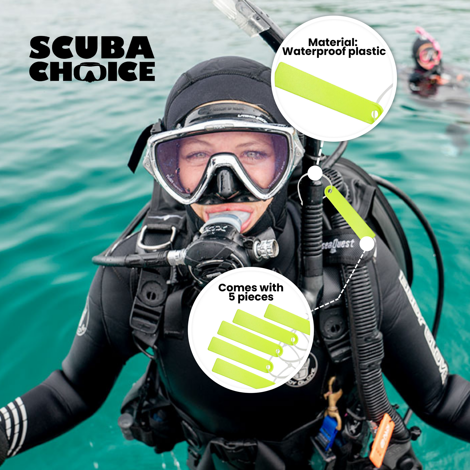 Scuba Diving Surfing Swimming Plastic Waterproof Name Tag 5pc