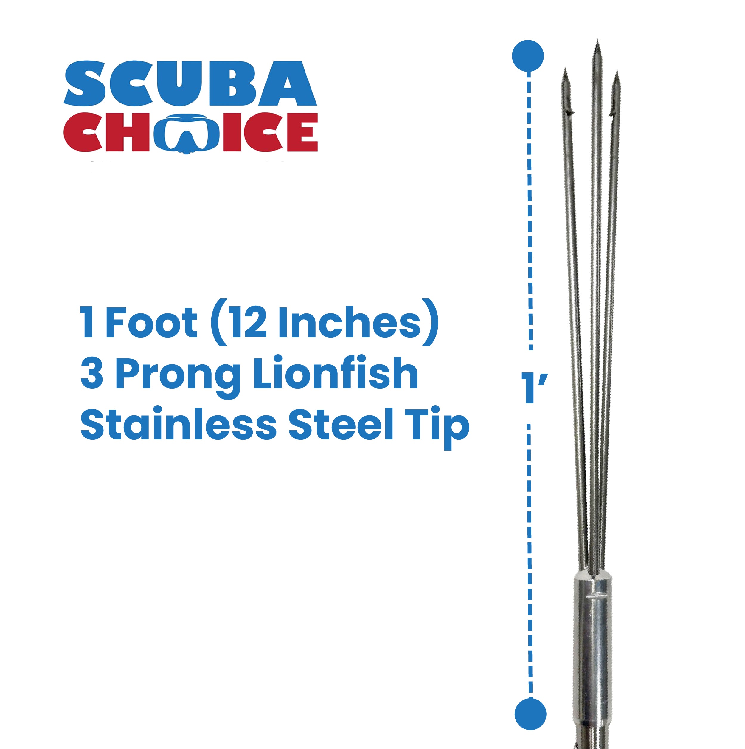 Carbon Fiber 5' One Piece Spearfishing Pole Spear w/ 3 Prong SS Paralyzer Tip