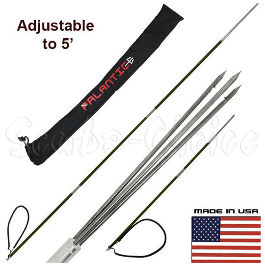 CARBON FIBER 7' Travel Spearfishing 3-Piece Pole Spear 3 Prong Paralyzer Tip - Scuba Choice