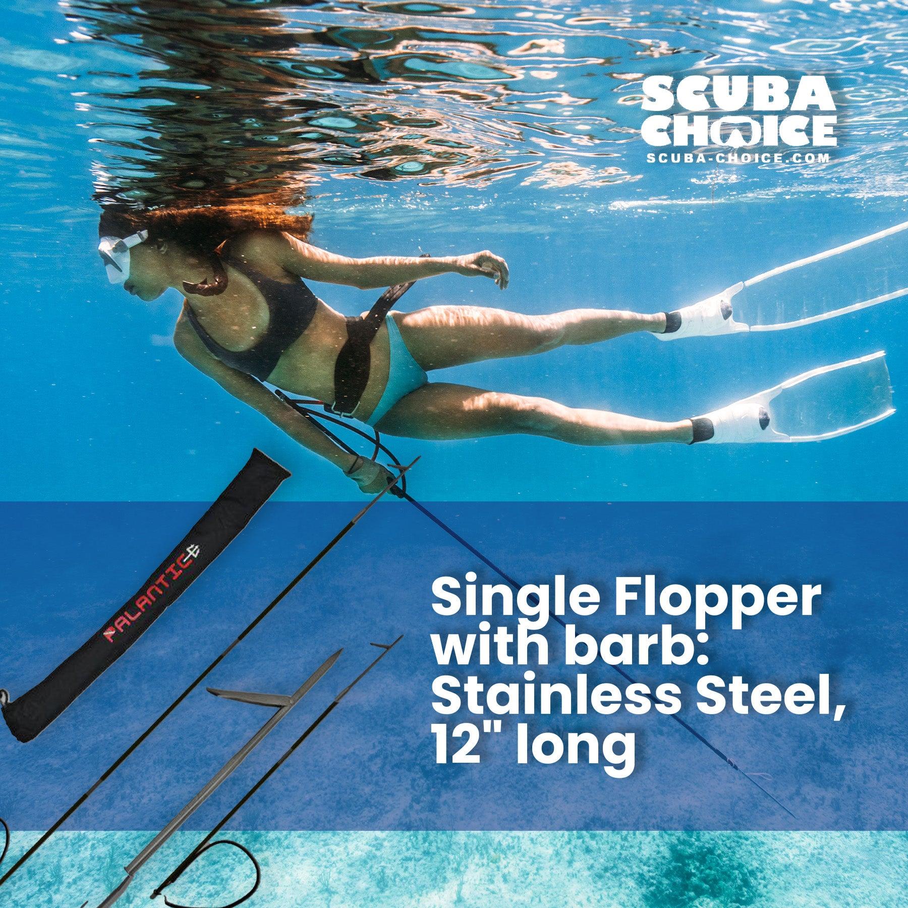 entry level pole spear fishing CARBON FIBER 7' Travel Spearfishing 3-Piece Pole Spear Single Flopper – Scuba Choice