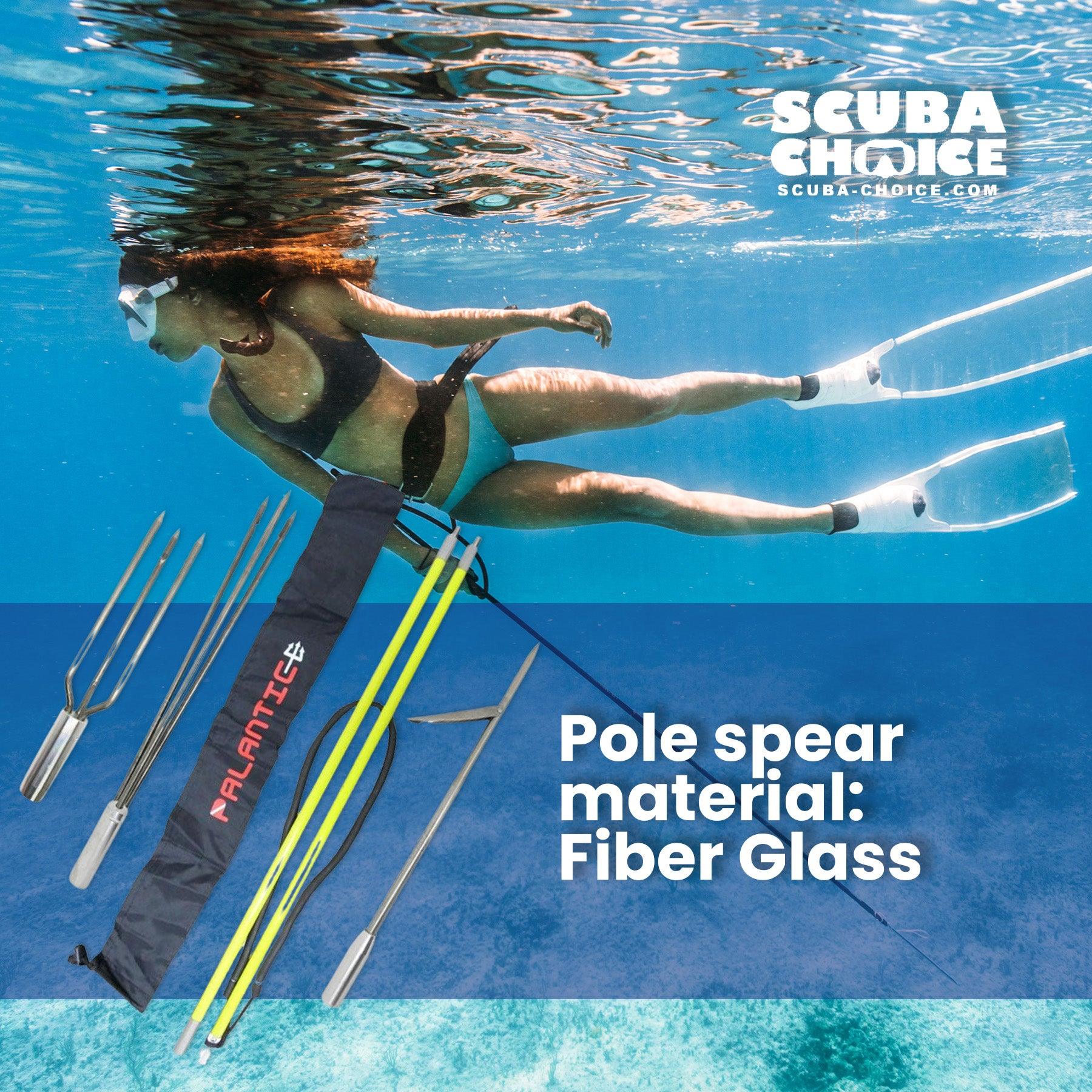 Spearfishing 5' Fiber Glass Travel 2piece Hawaiian Sling Pole Spear 3 Tips Set - Scuba Choice