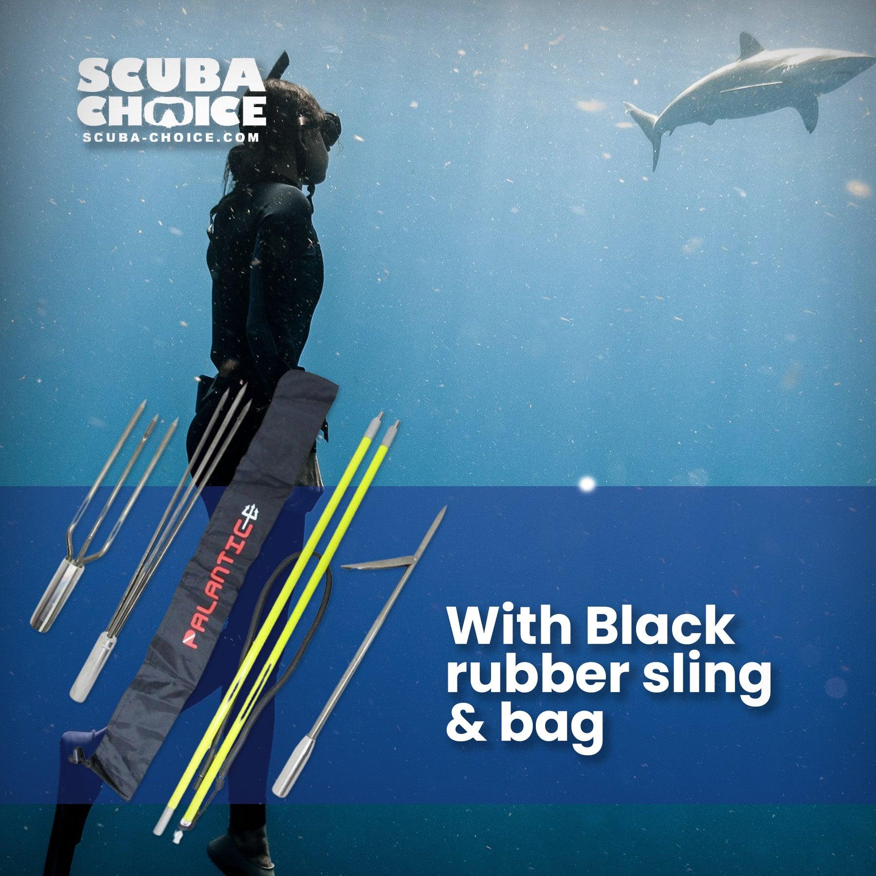 Spearfishing 5' Fiber Glass Travel 2piece Hawaiian Sling Pole Spear 3 Tips Set - Scuba Choice