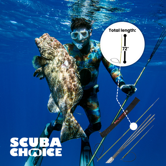 6' Travel Spearfishing 3Piece Pole Spear 3 Prong Paralyzer Adjustable to 4' & 5'