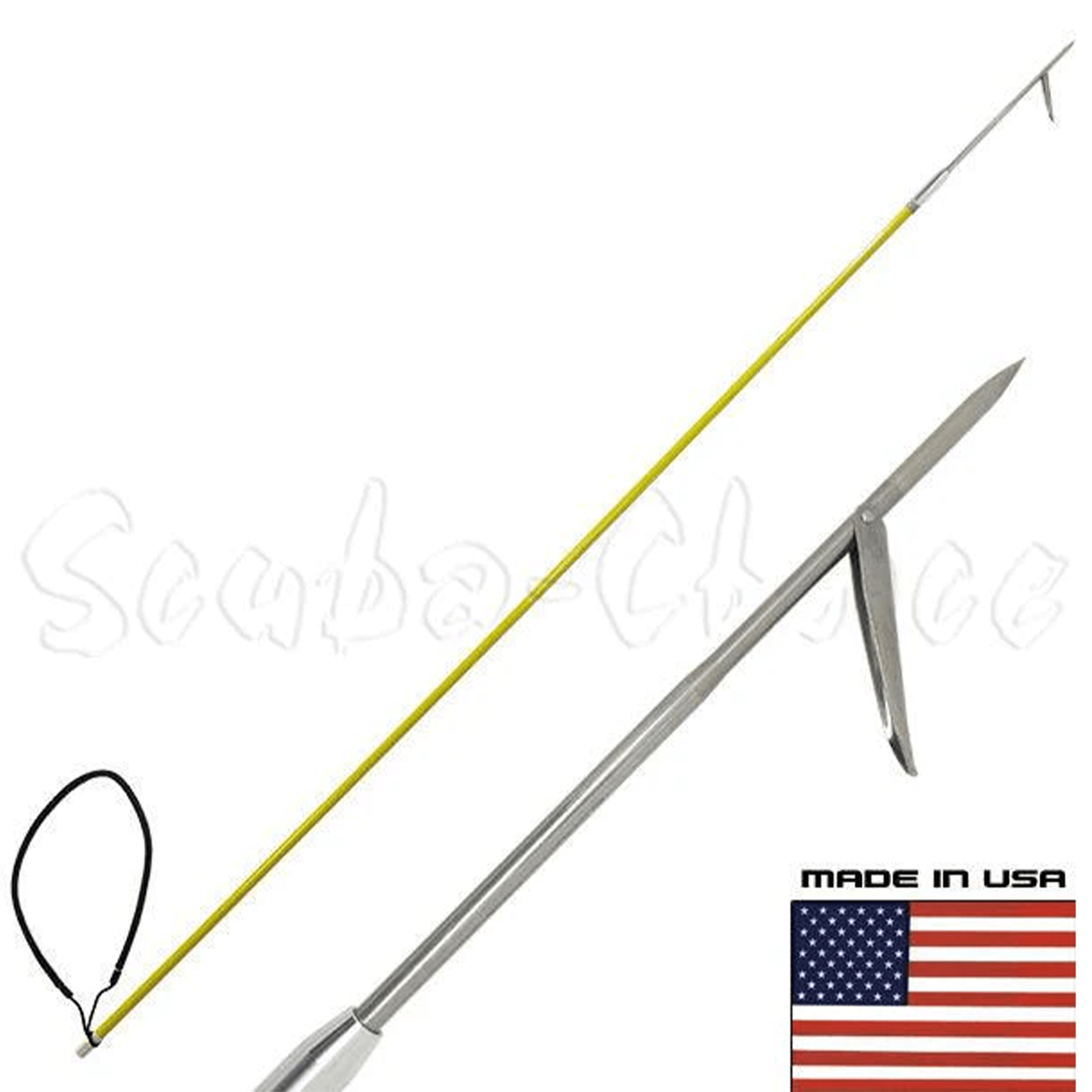 7' One Piece Spearfishing Fiber Glass Pole Spear w/ 1 Prong Single Barb Tip - Scuba Choice