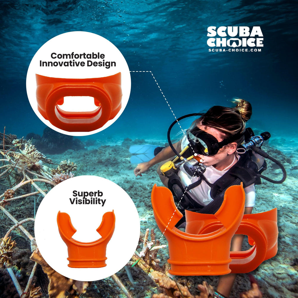 Scuba Choice Scuba Diving Orange Silicone Regulator Octopus Mouthpiece - Scuba Choice