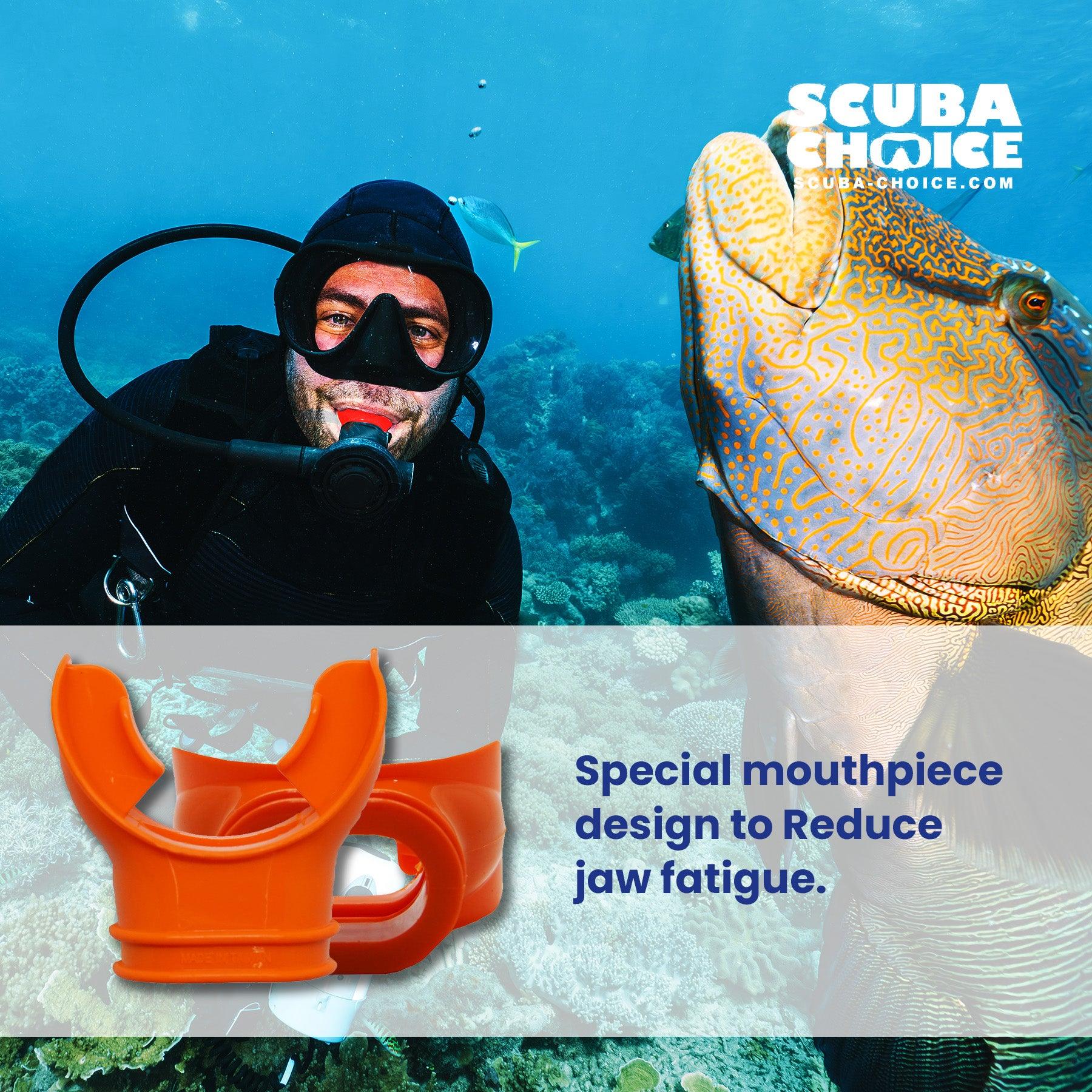 Scuba Choice Scuba Diving Orange Silicone Regulator Octopus Mouthpiece - Scuba Choice